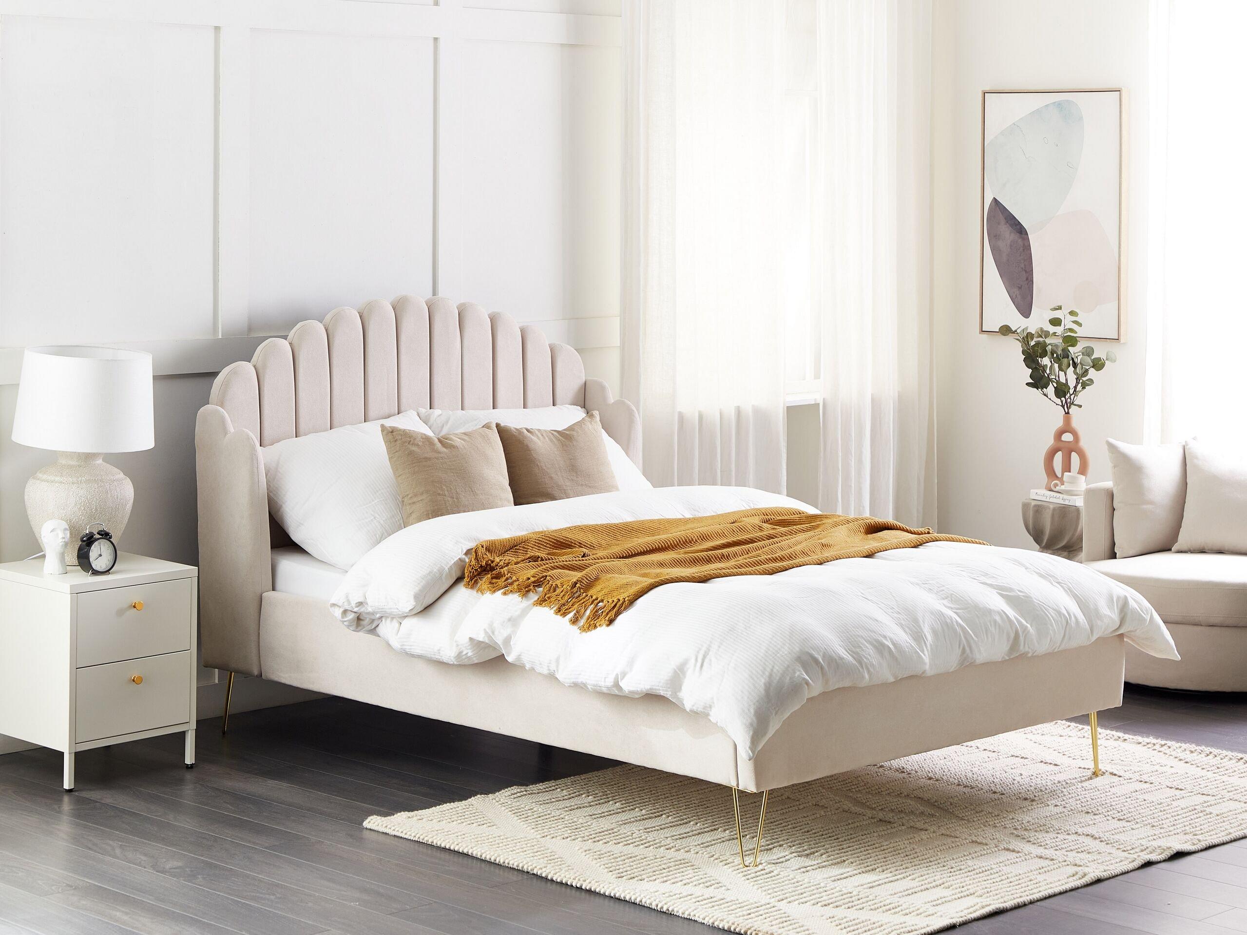 Beliani Bett mit Lattenrost aus Polyester Retro AMBILLOU