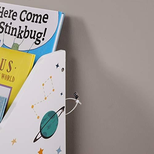 Pricenet Kinder-Bücherregal mit Weltraum-Motiv, Spielzeugkiste und Rädern