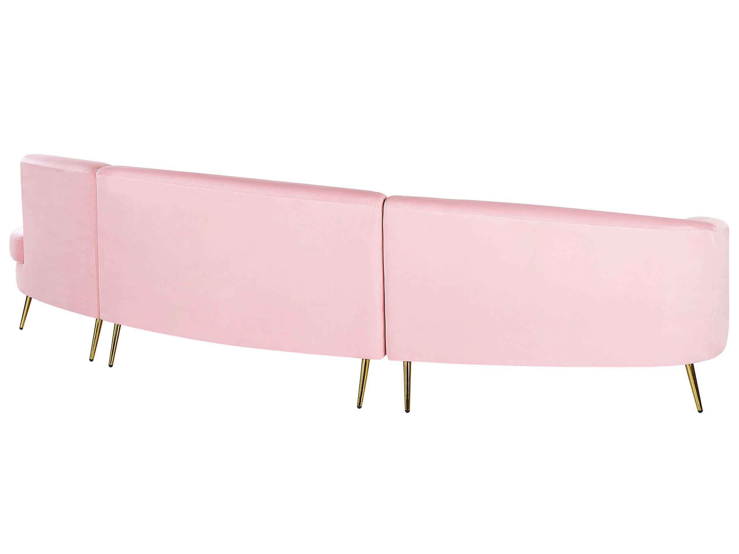 Beliani Halbrundes Sofa aus Samtstoff Modern MOSS