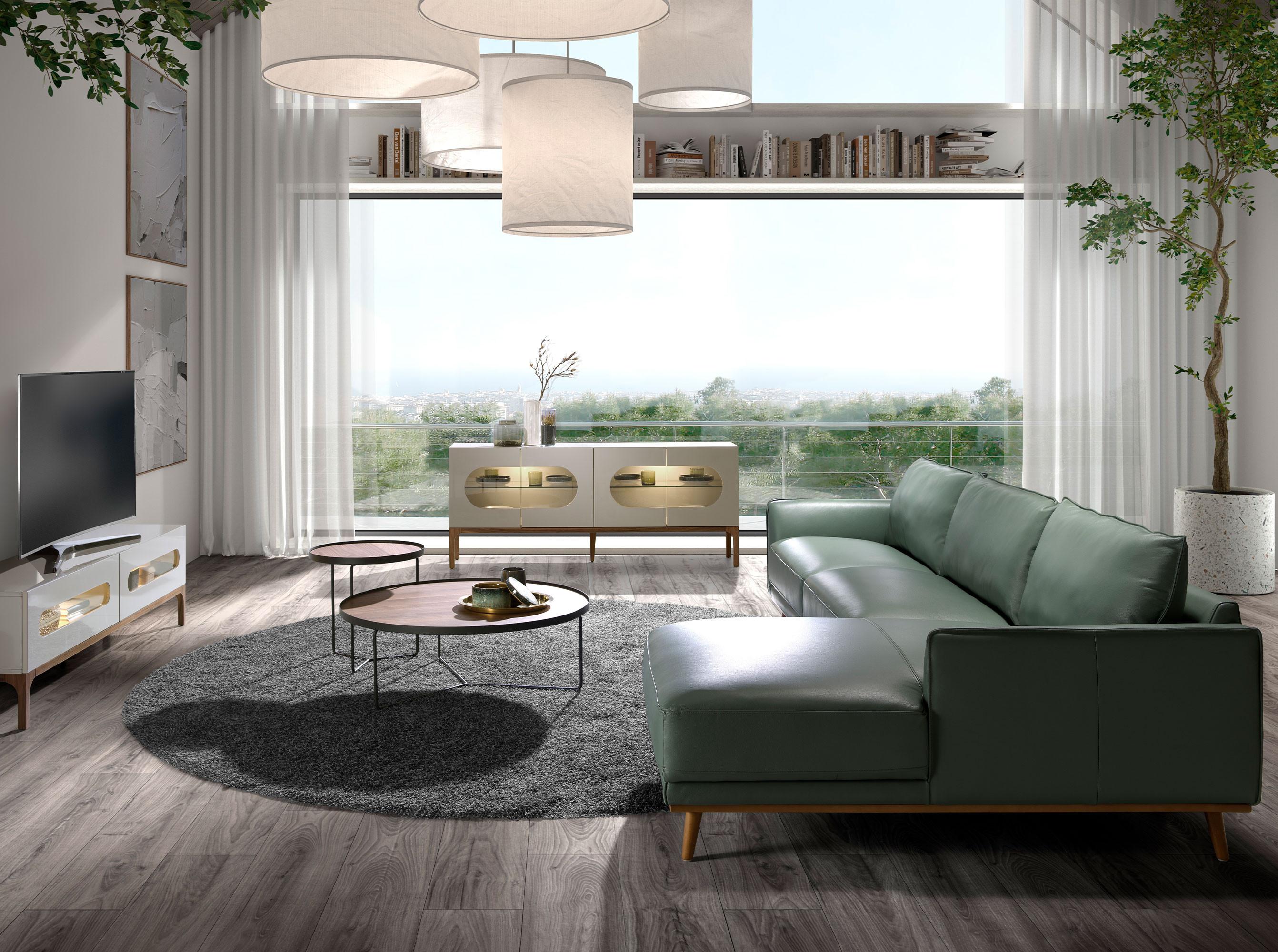 ANGEL CERDA Rechtes Chaiselongue-Sofa inem Leder