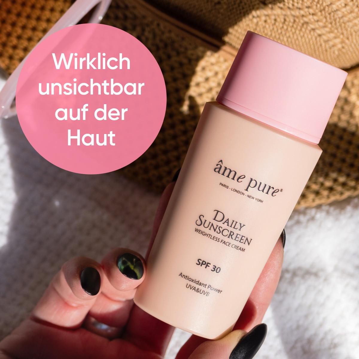 âme pure Daily Sunscreen | Sonnencreme SPF 30 - Anti- Aging UVA/ UVB Sonnenschutz für Gesicht