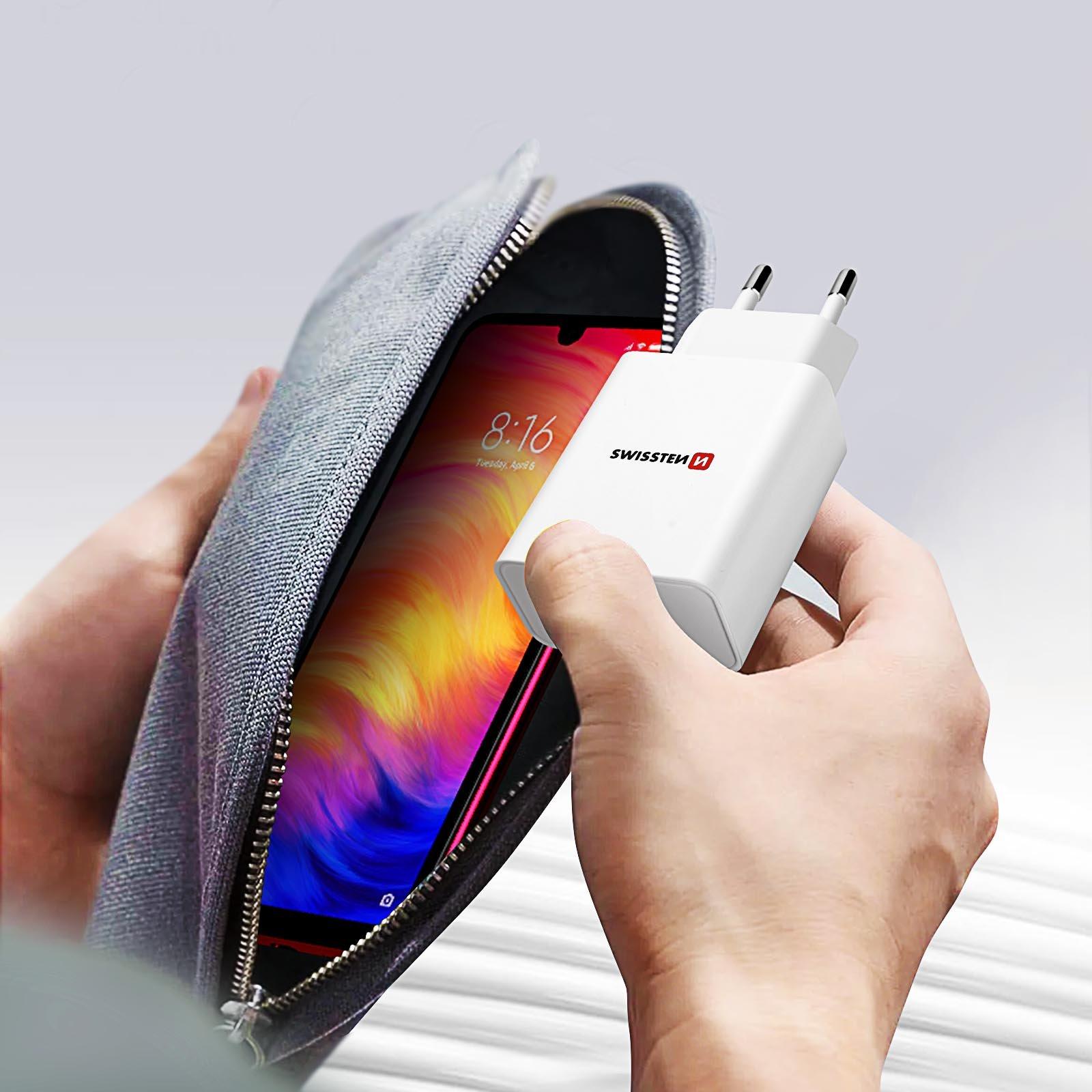 SWISSTEN GaN-Netzteil 30W USB + USB-C, Swissten