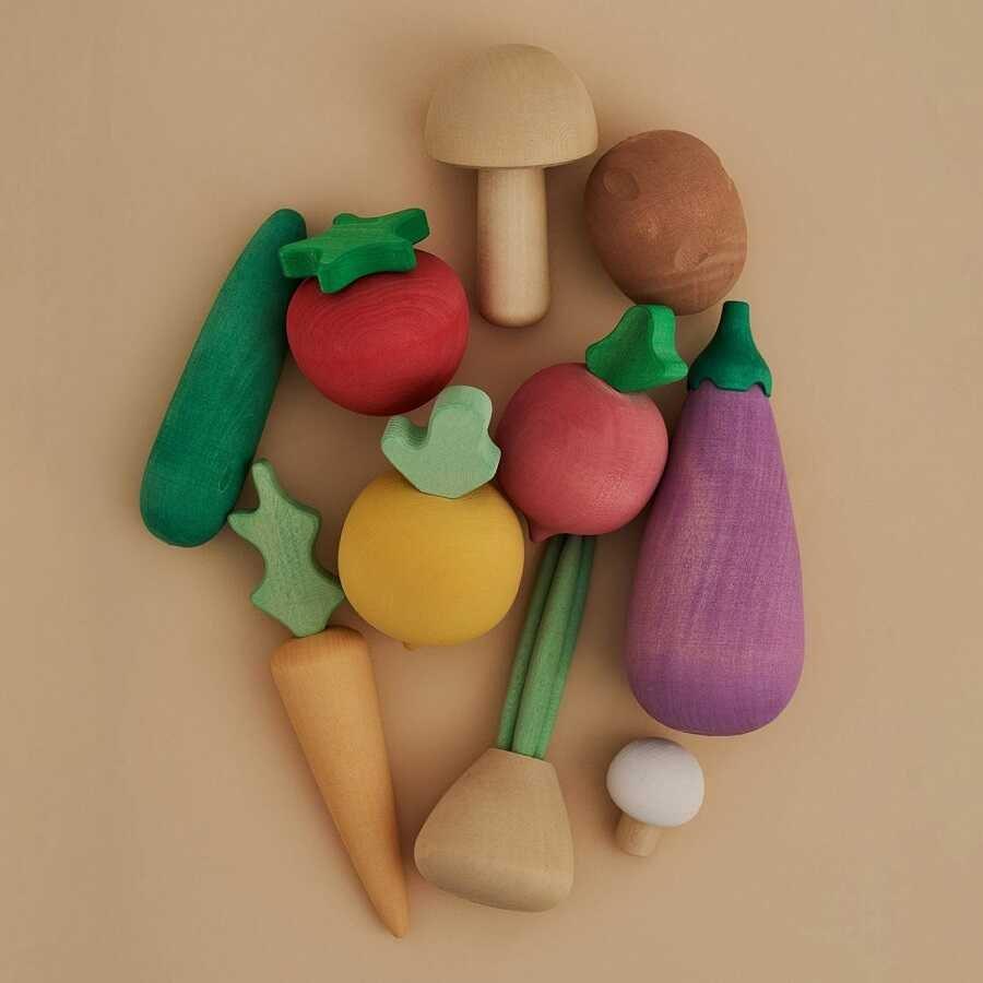 Activity-board Waldorf Spielzeug, Kinderspielzeug, Küchenspielzeug - VEGETABLES