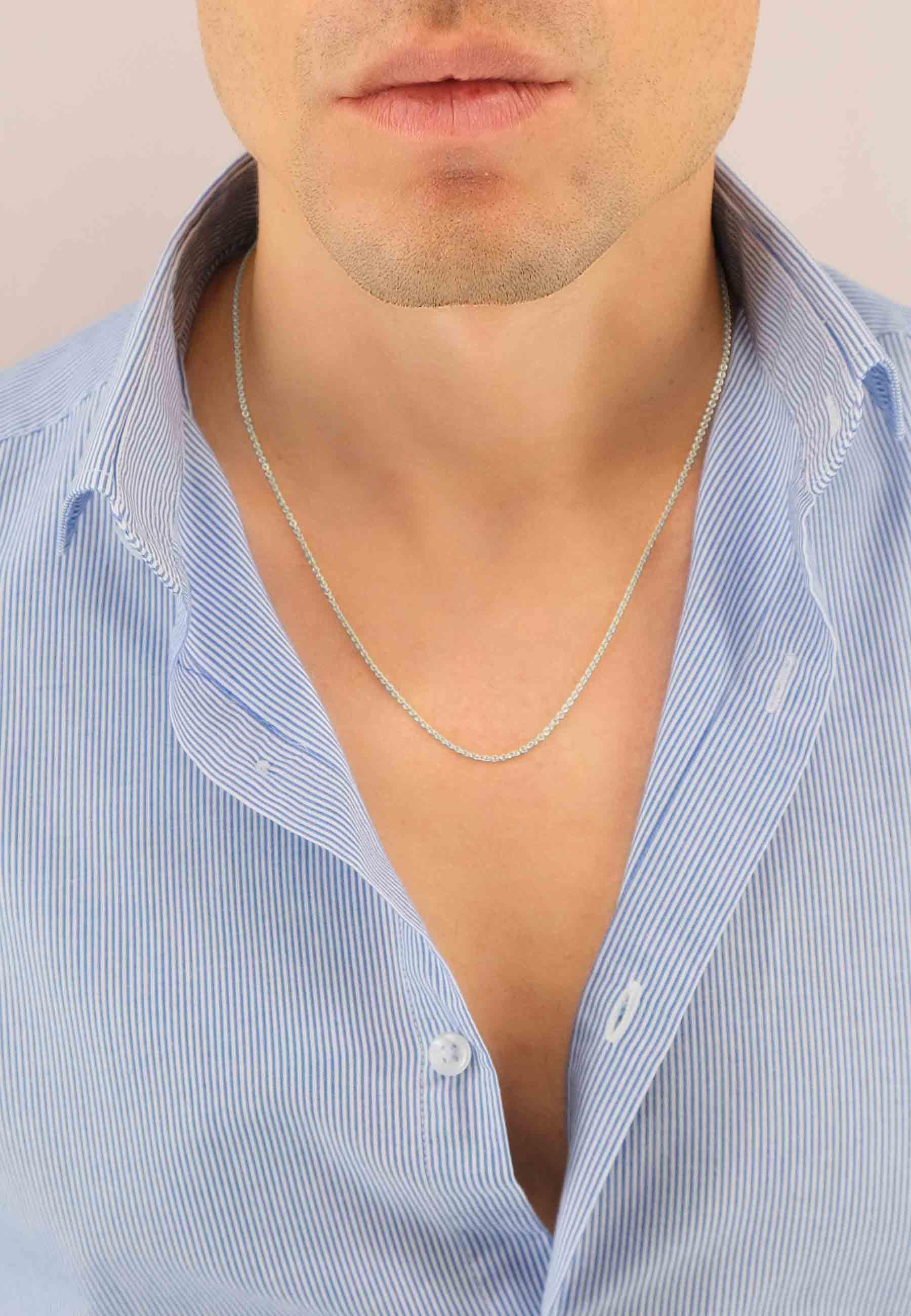 MUAU Schmuck Collier Rundanker Weissgold 750, 1.7mm, 55cm
