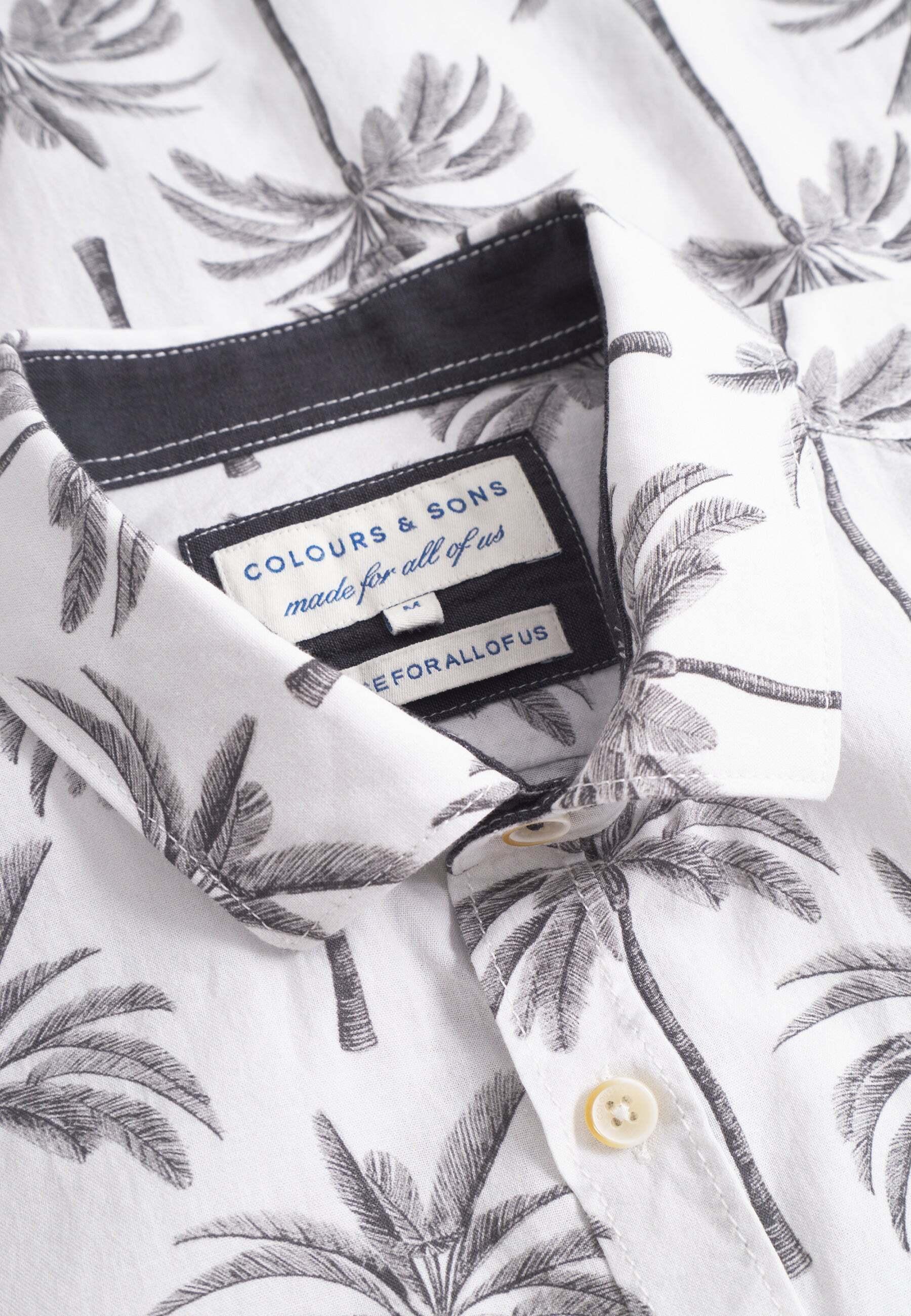 Colours & Sons Kurzarmhemd Printed in Palms