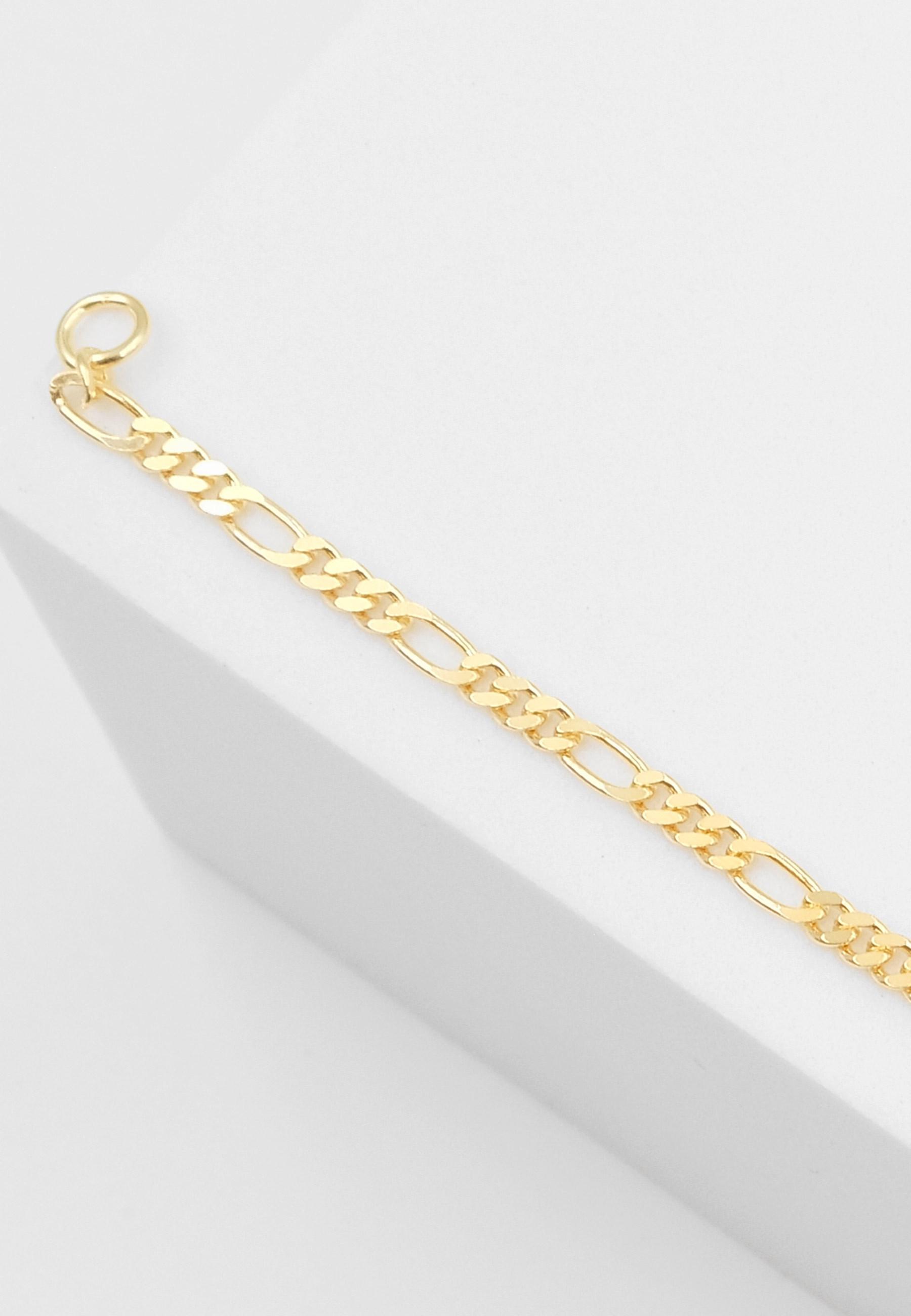 MUAU Schmuck ID-Bracelet Figaro Gelbgold 750, 2.2mm, 17cm