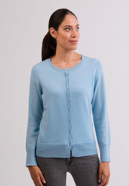 CASH-MERE.CH Kaschmir Cardigan Rundhals