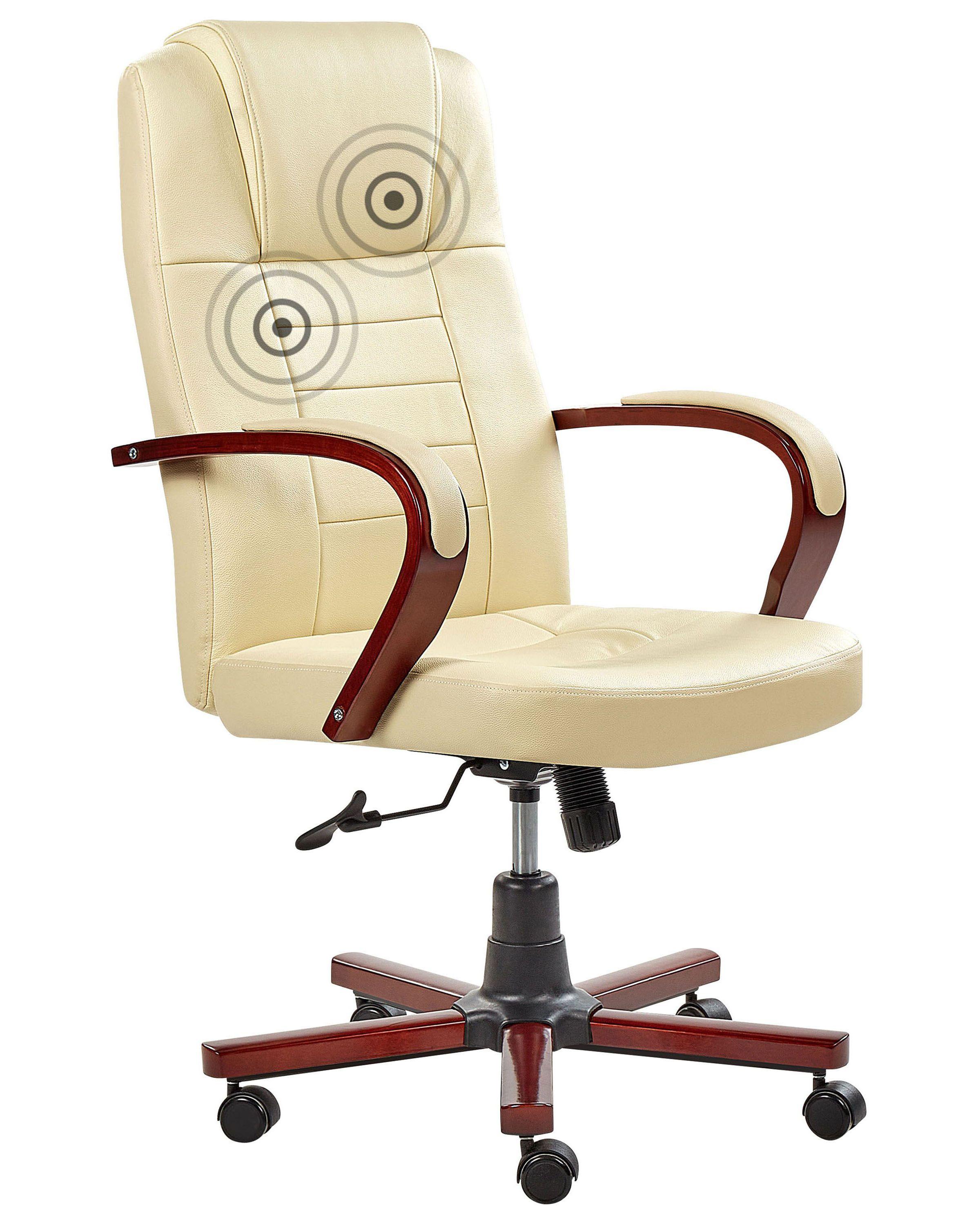 Beliani Massagestuhl aus Echtleder Klassisch DIAMOND
