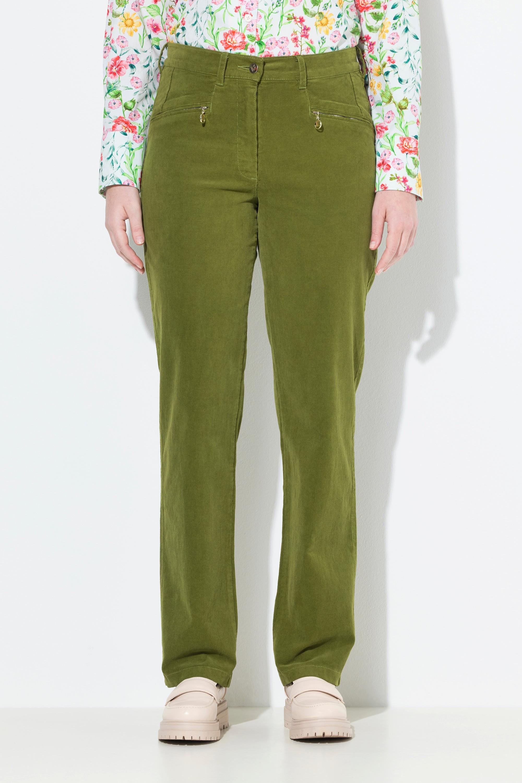 Ulla Popken Cordhose Mony, Komfortbund, Reißverschlusstaschen