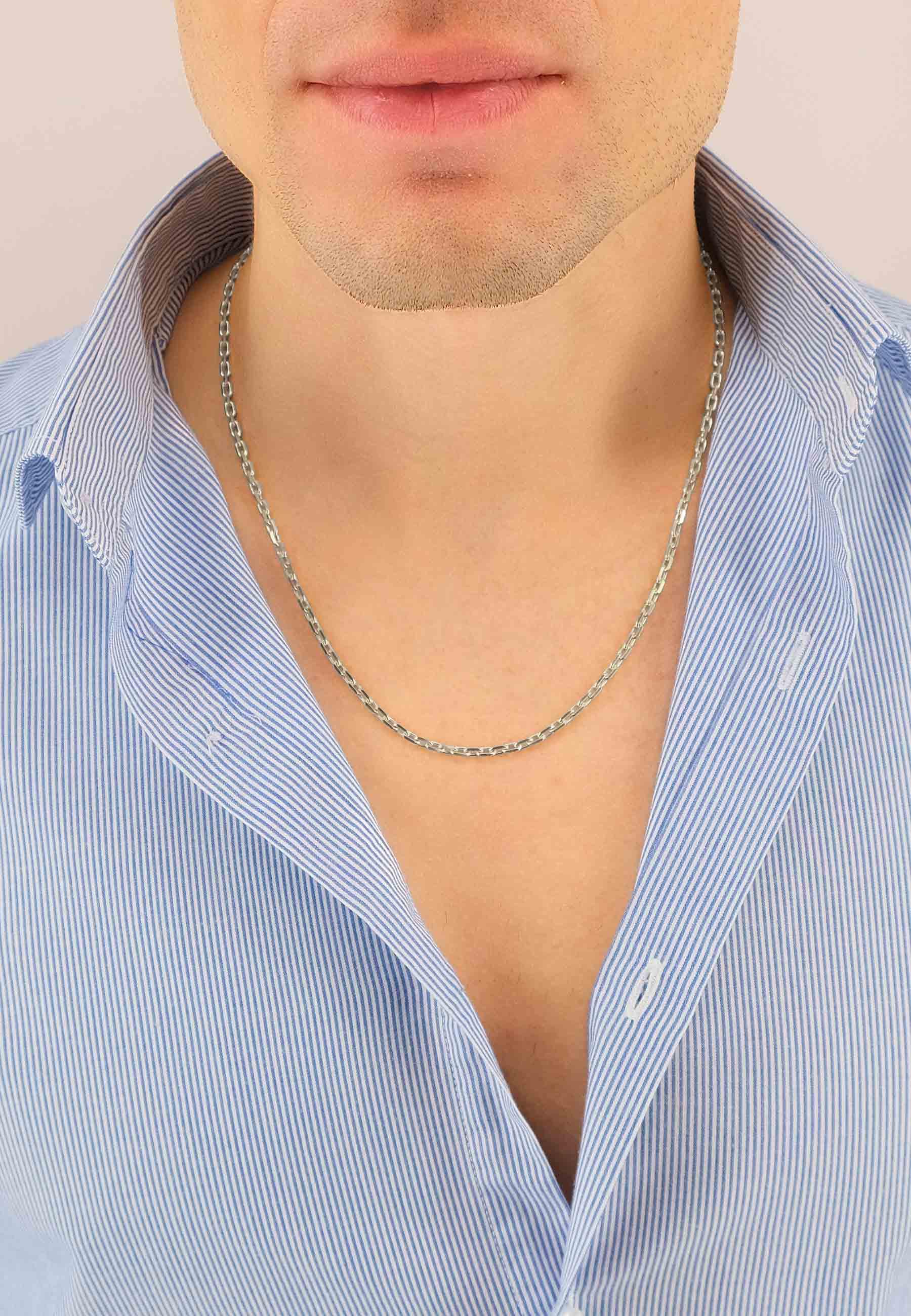 MUAU Schmuck Collier Anker Weissgold 750, 2.9mm, 42cm