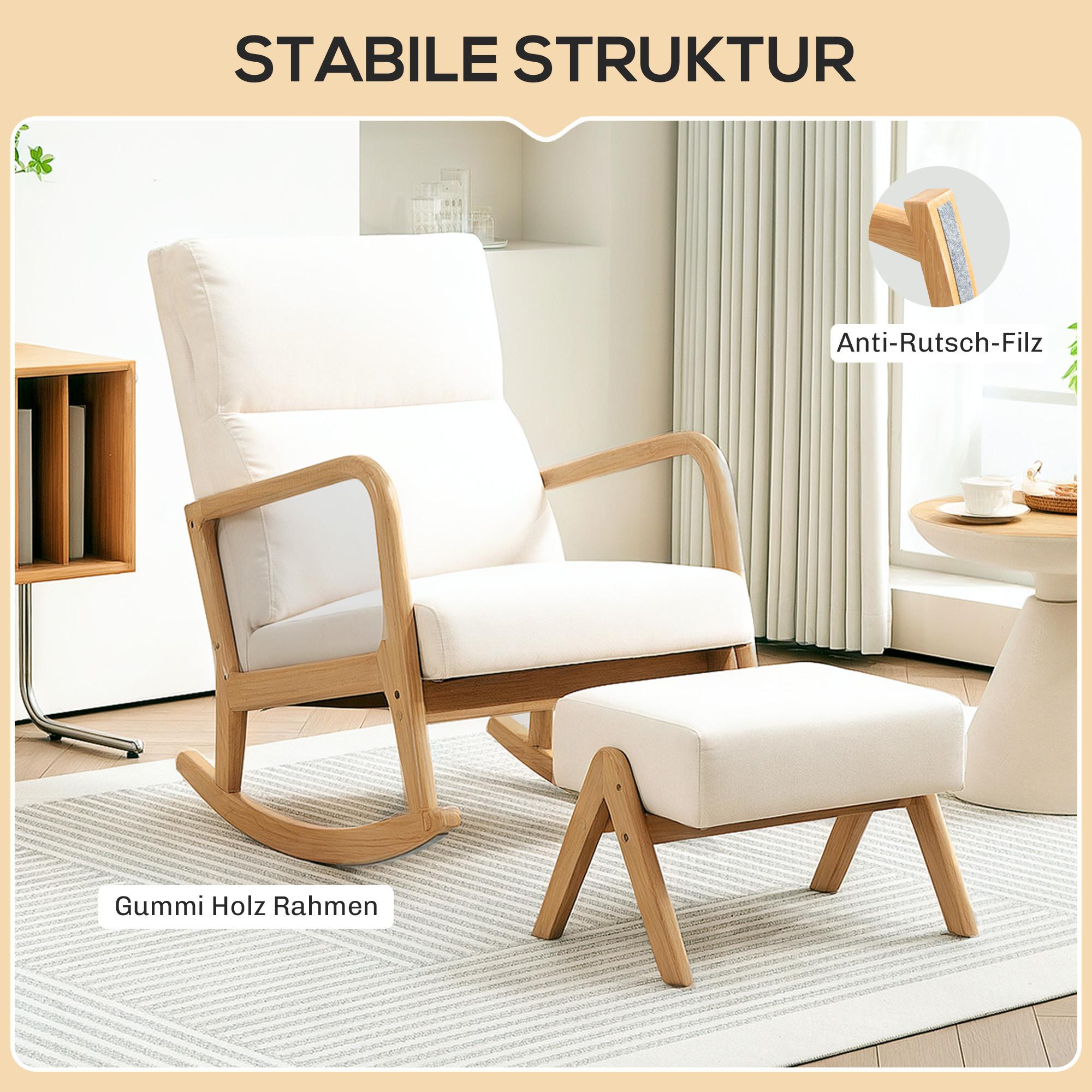 HOMCOM Schaukelstuhl mit Hocker