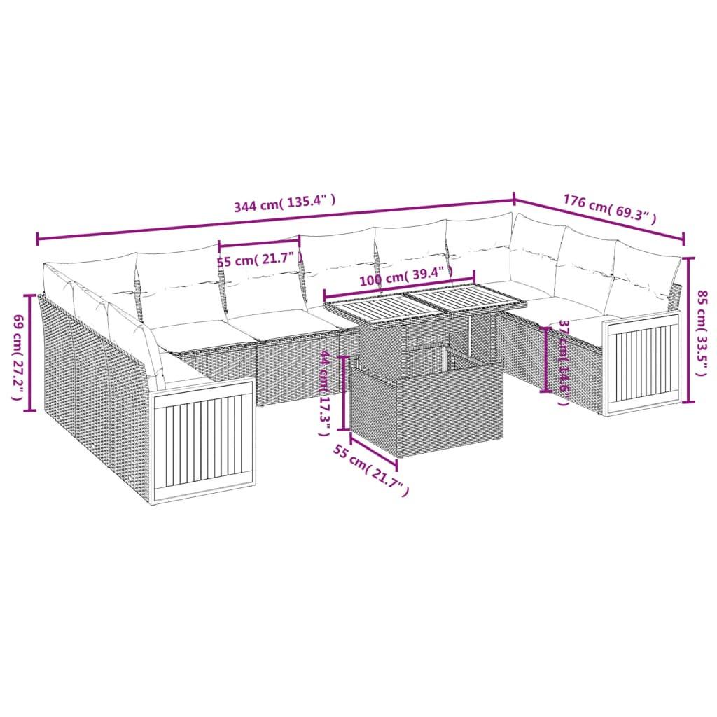 VidaXL Garten sofagarnitur poly-rattan