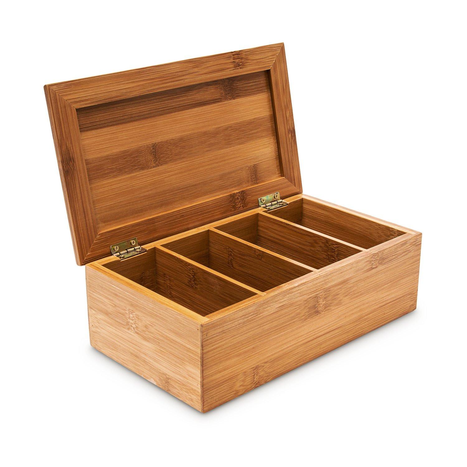 B2X Teebox aus Bambus mit 4 Fächern