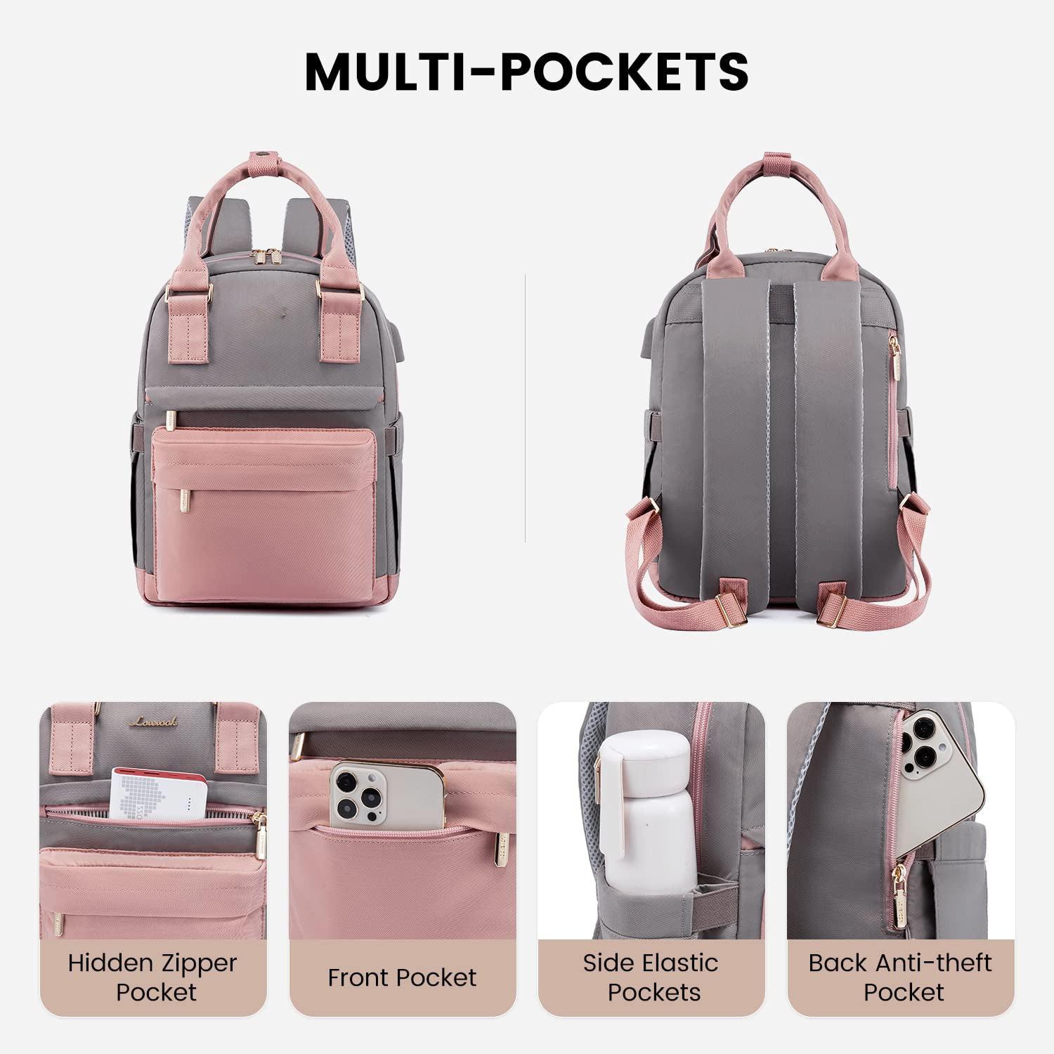 Only-bags.store Eleganter Rucksack, wasserdichter Stadtrucksack Handtasche 2 in 1 mit USB-Ladeanschluss