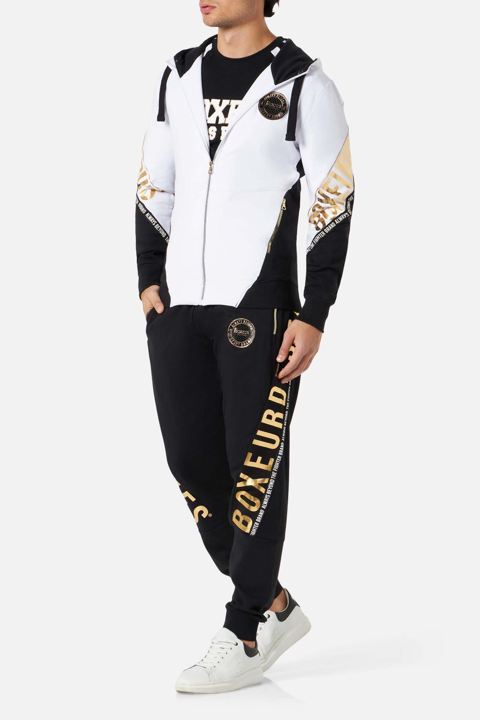 BOXEUR DES RUES Sweatjacken Lettering Printed Hooded Full Zip