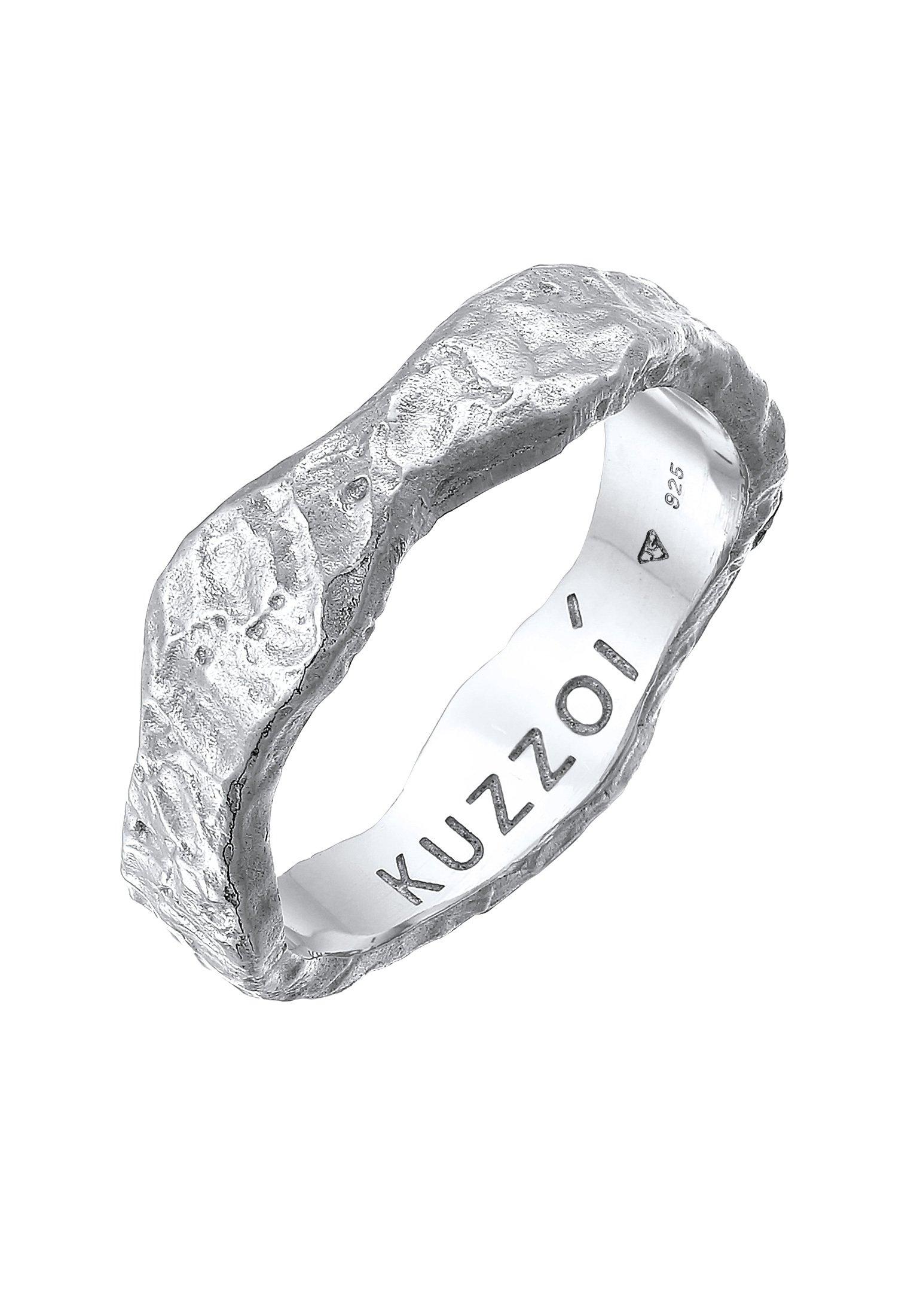 Kuzzoi Ring Bandring Organic Struktur 925 Silber