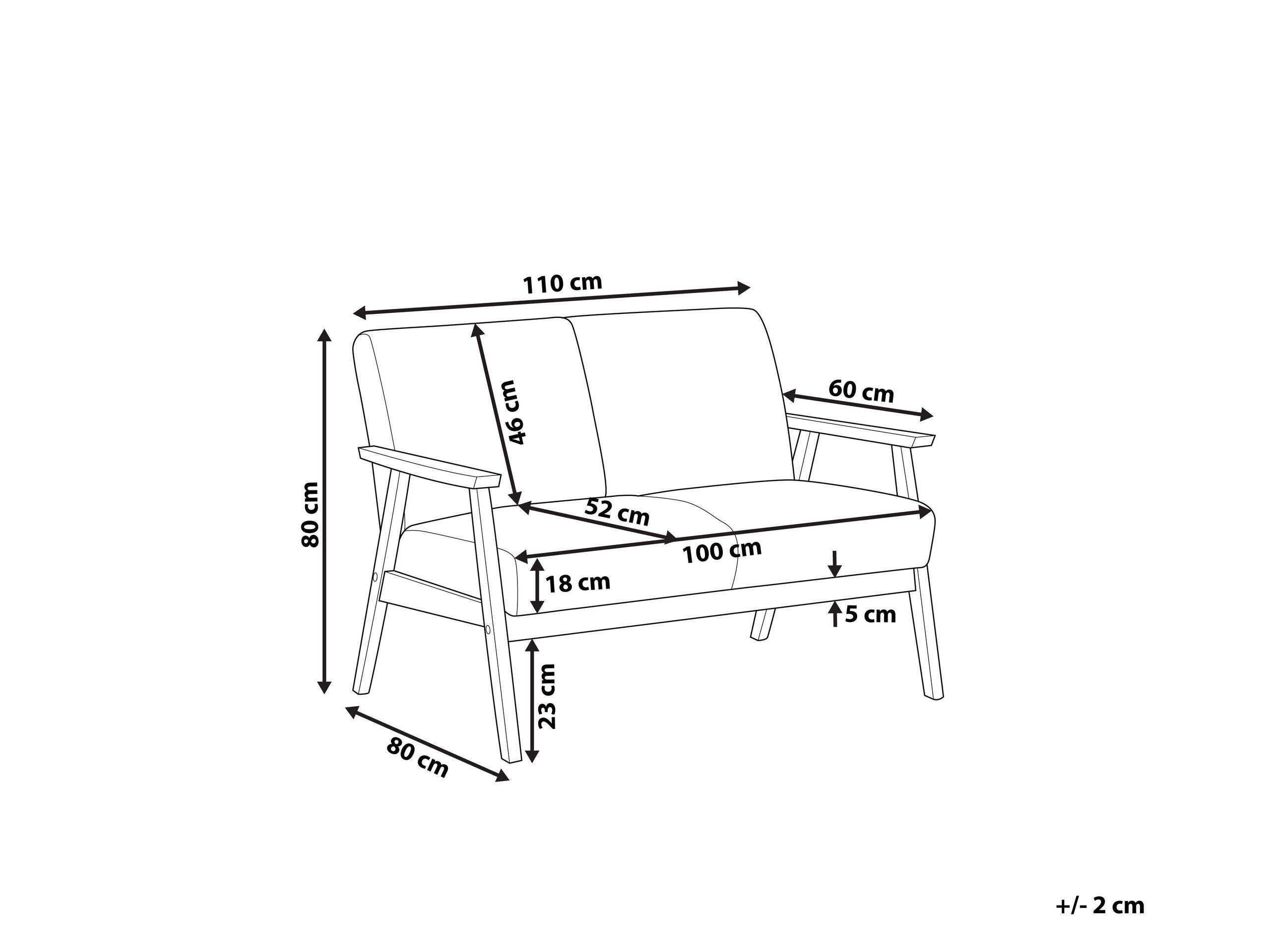 Beliani 2 Sitzer Sofa aus Polyester Retro ASNES