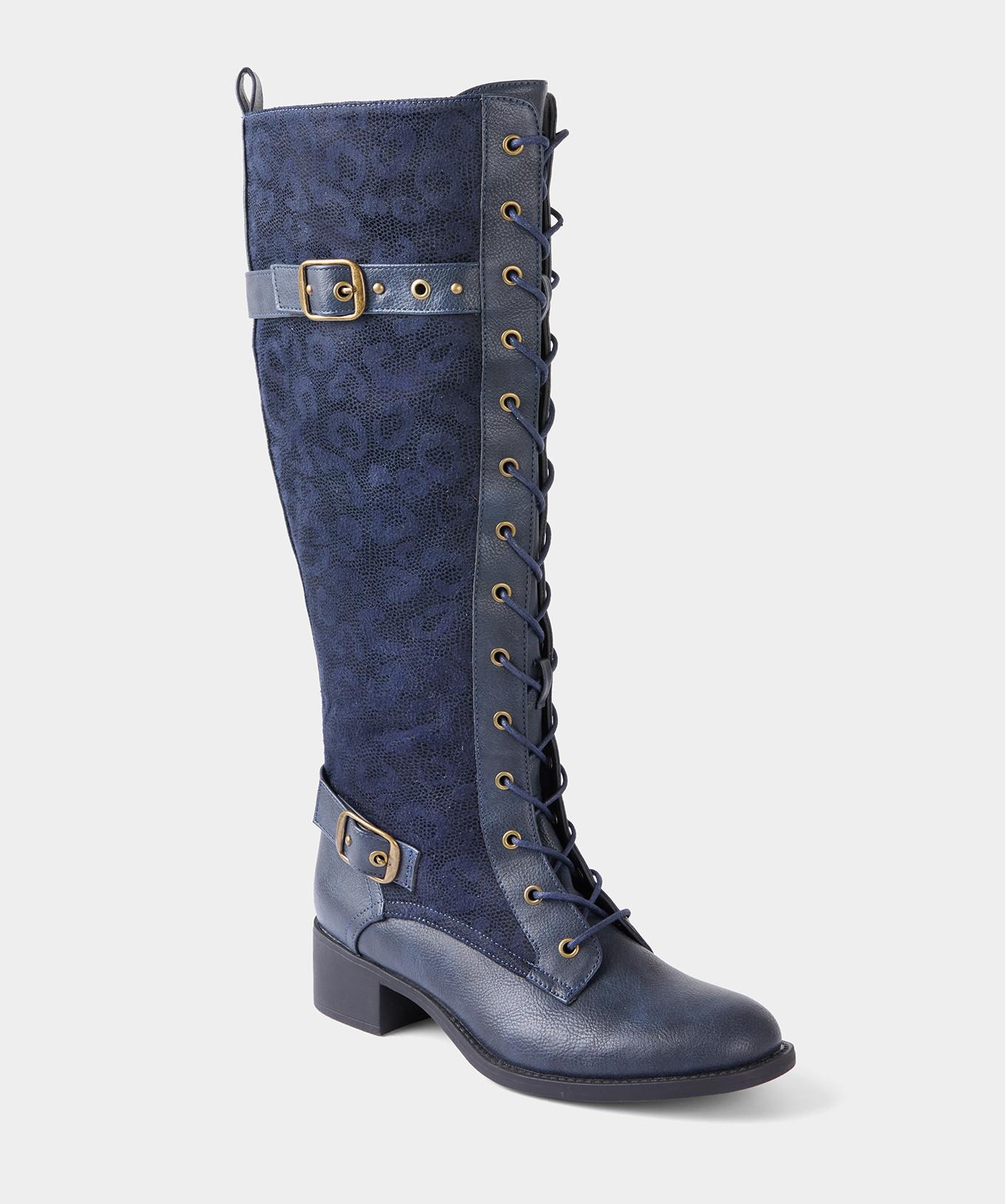 Joe Browns Reitstiefel mit Schnürung und Leopardenmuster