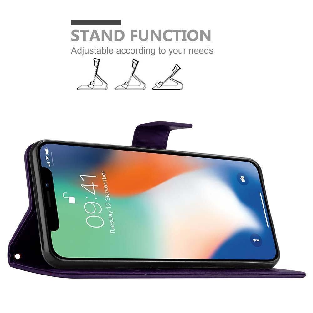 Cadorabo Hülle für Apple iPhone XR Blumen Design Magnetverschluss