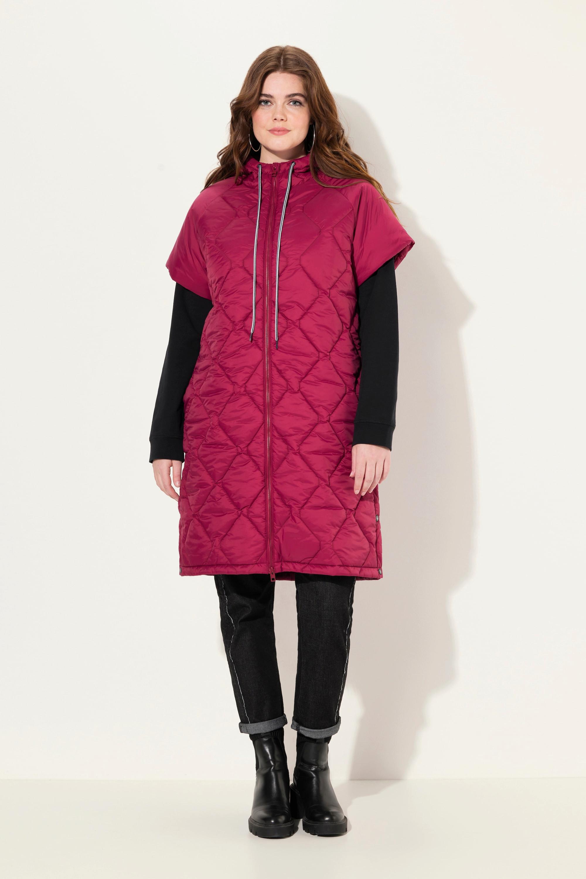 Ulla Popken HYPRAR Steppweste, Tunnelzug, 2-Wege-Zipper, recycelt