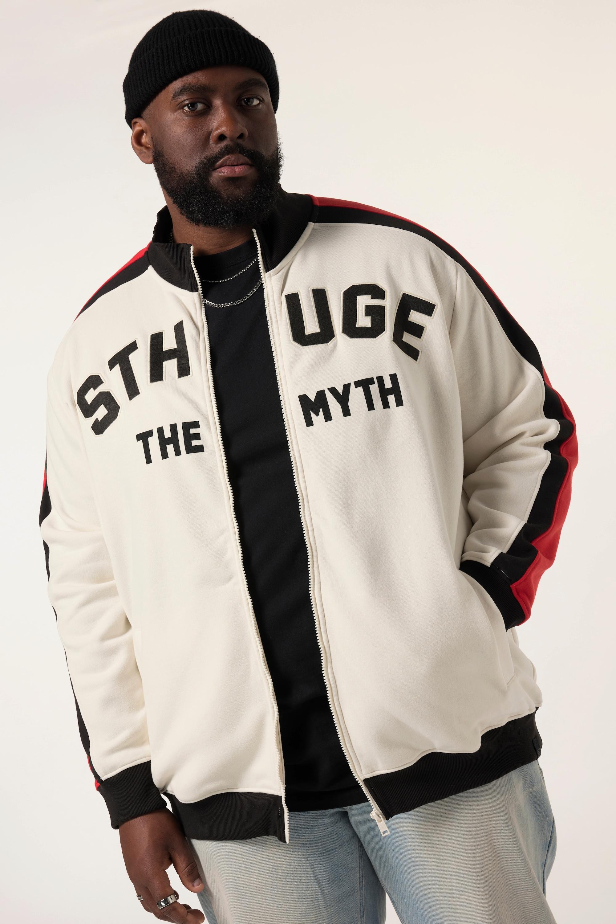 Sthuge Sweatjacke, Stehkragen, Kontrasteinsätze