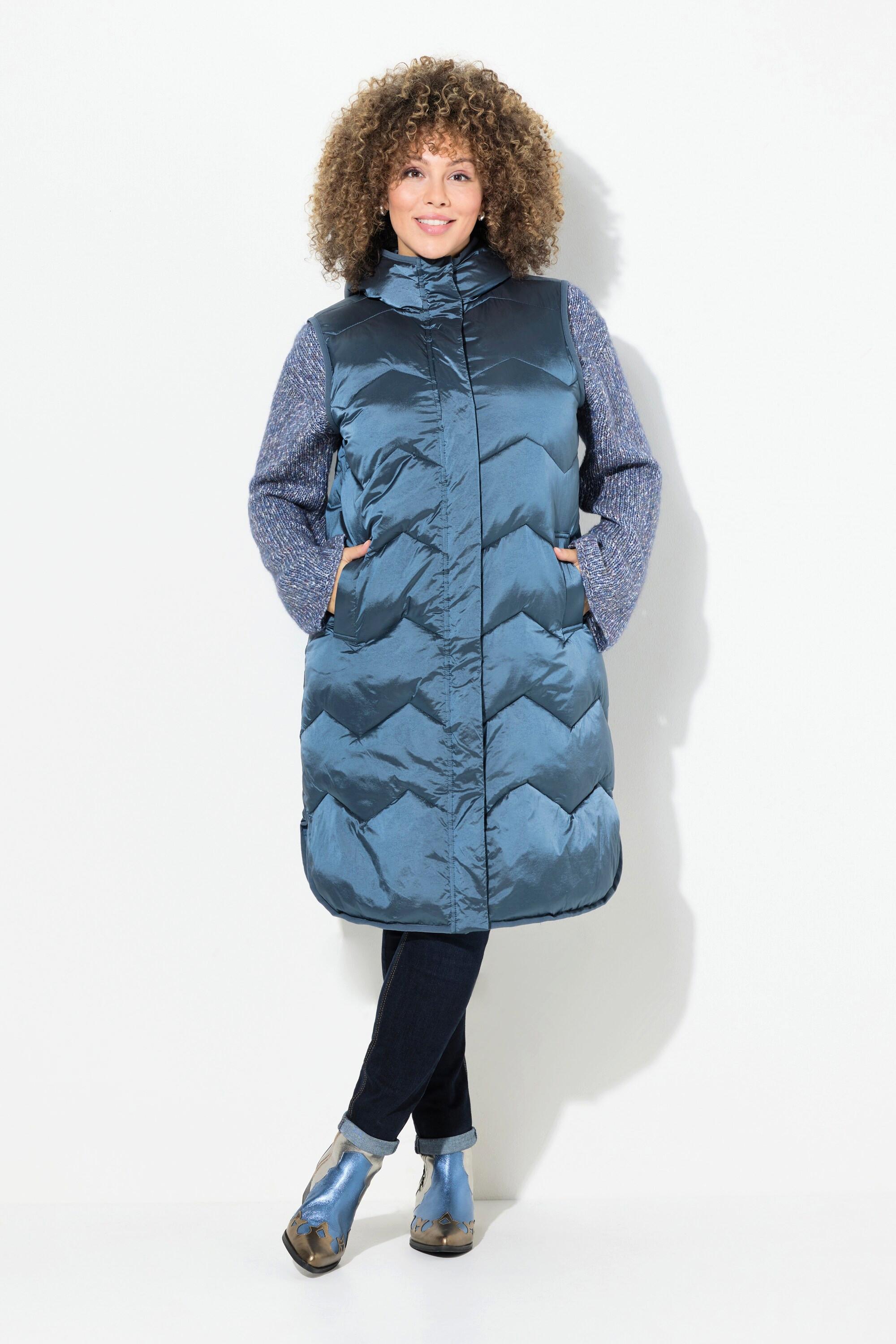 Ulla Popken HYPRAR Funktions-Steppweste, Kapuze, Stehkragen, recycelt