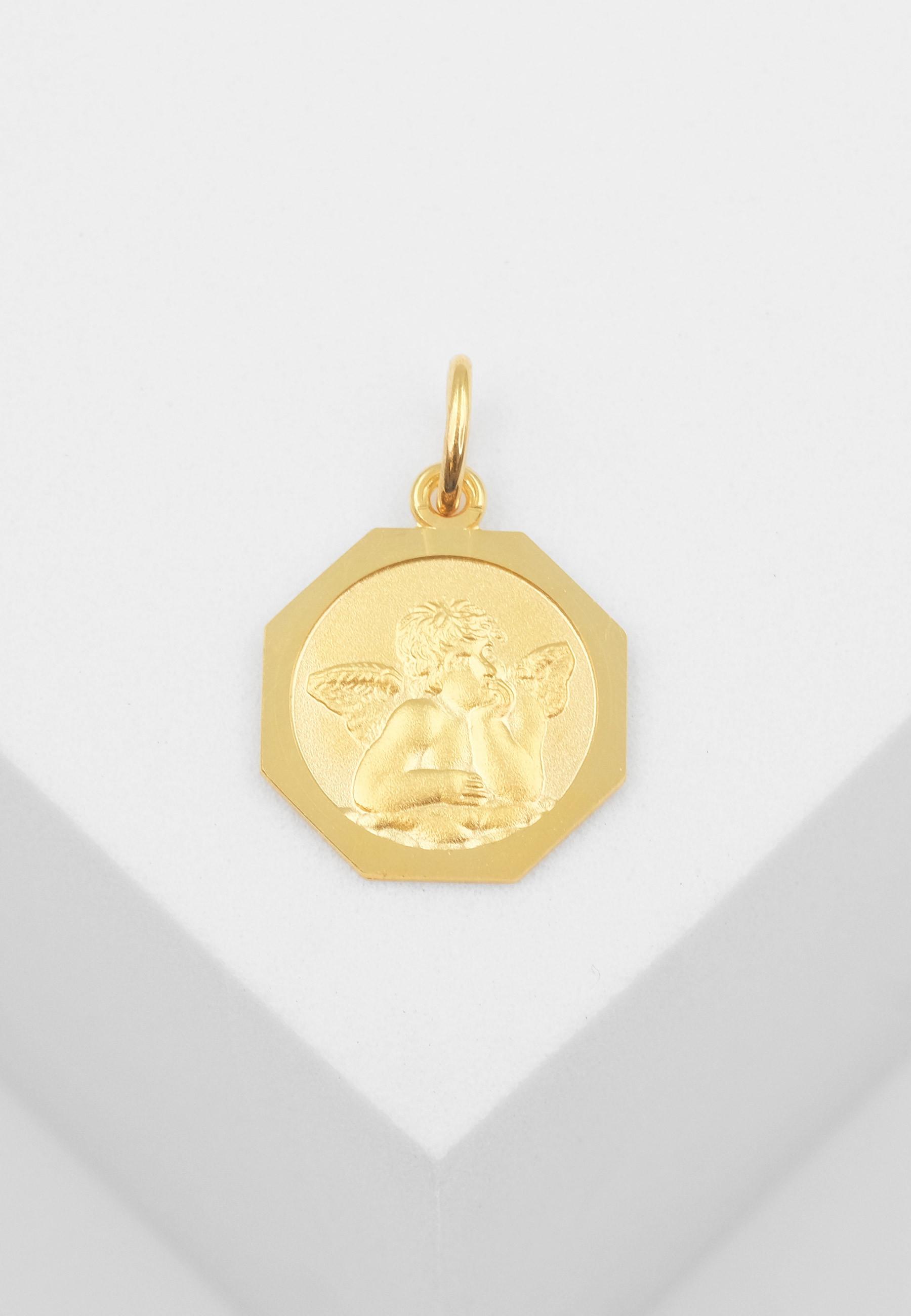 MUAU Schmuck Anhänger Schutzengel Gelbgold 750, 17x12mm