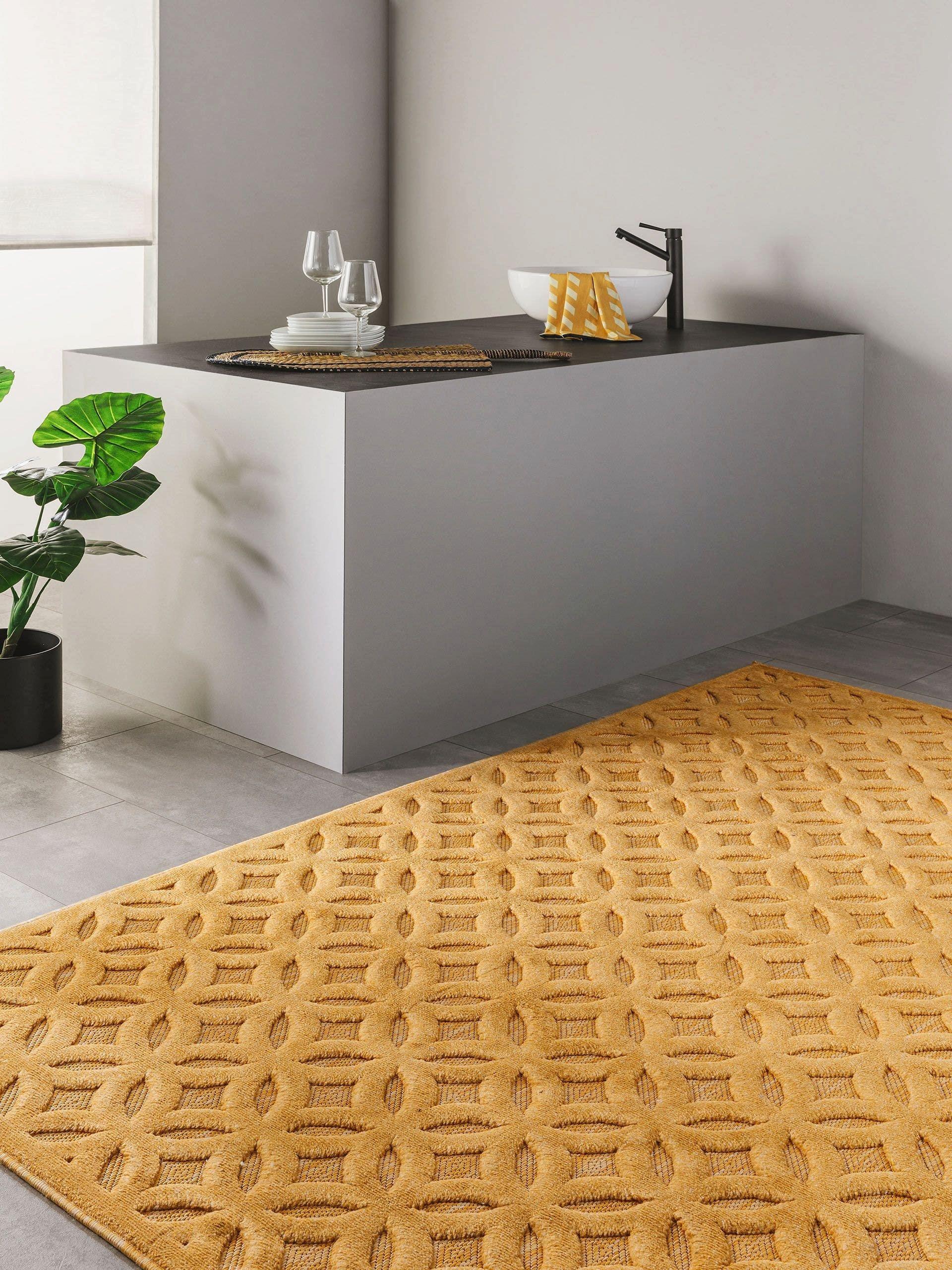 Benuta In- & Outdoor-Teppich Bonte Gelb