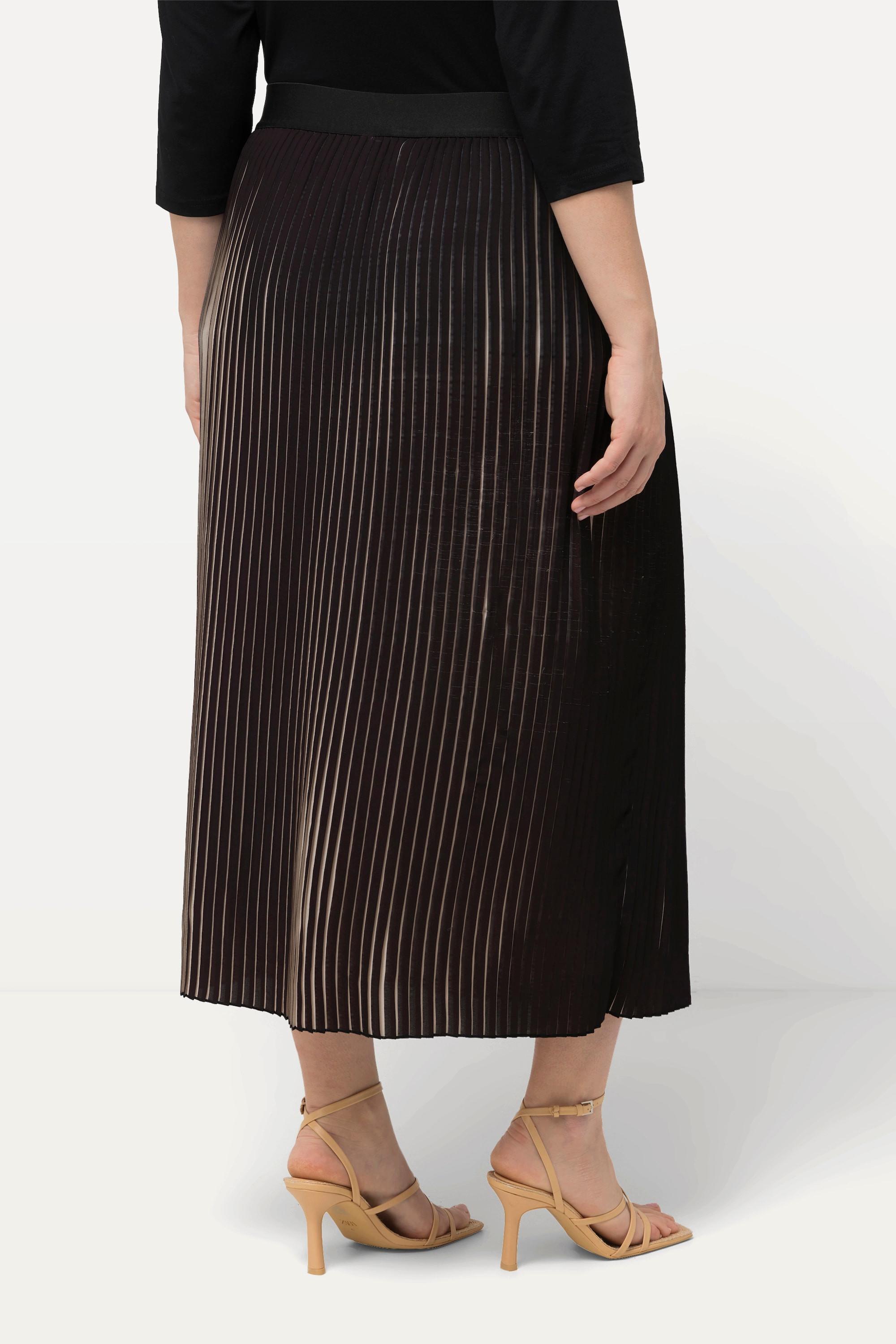 Ulla Popken Plisseerock, zweifarbig, Elastikbund