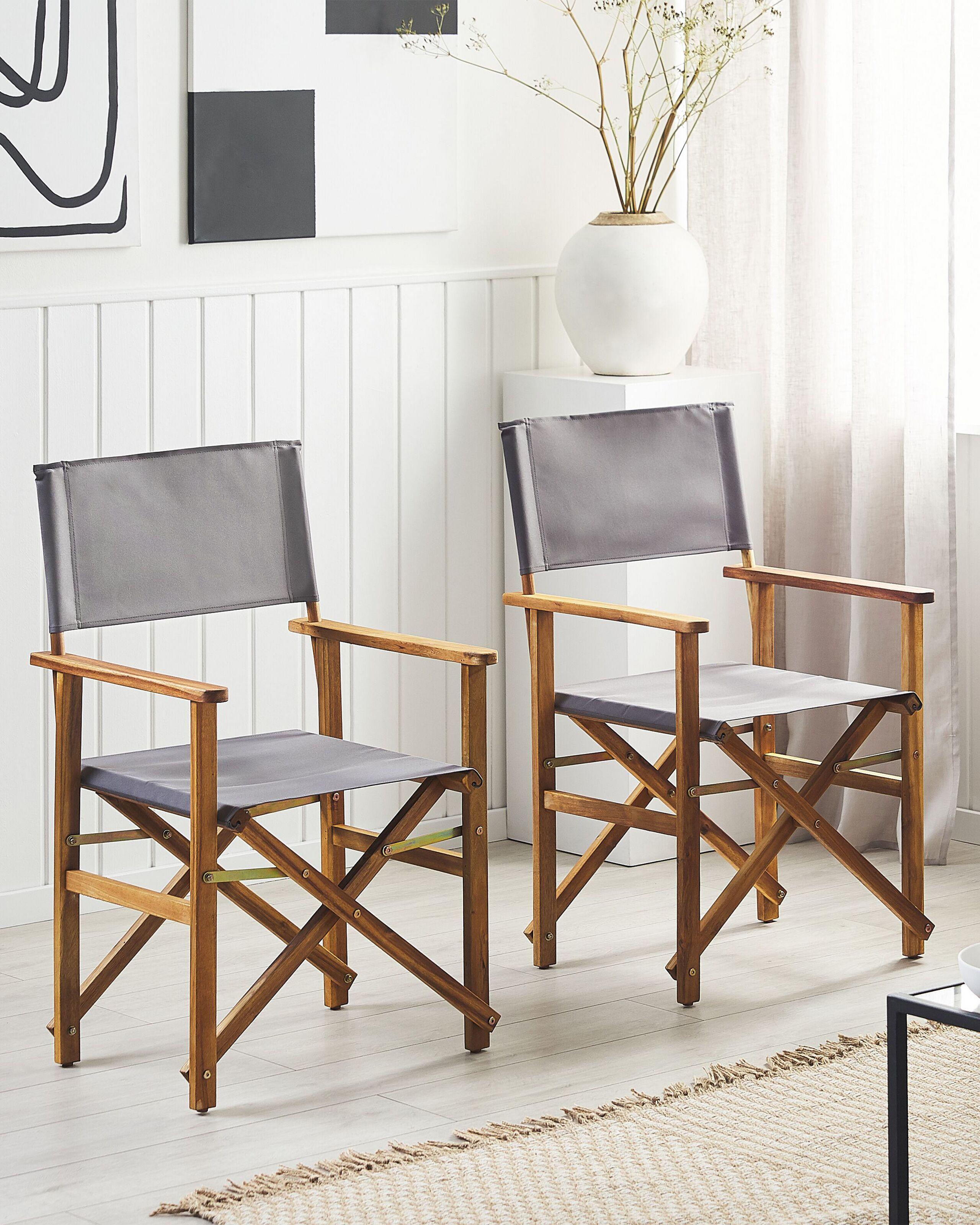 Beliani Gartenstuhl 2er Set aus Polyester Retro CINE