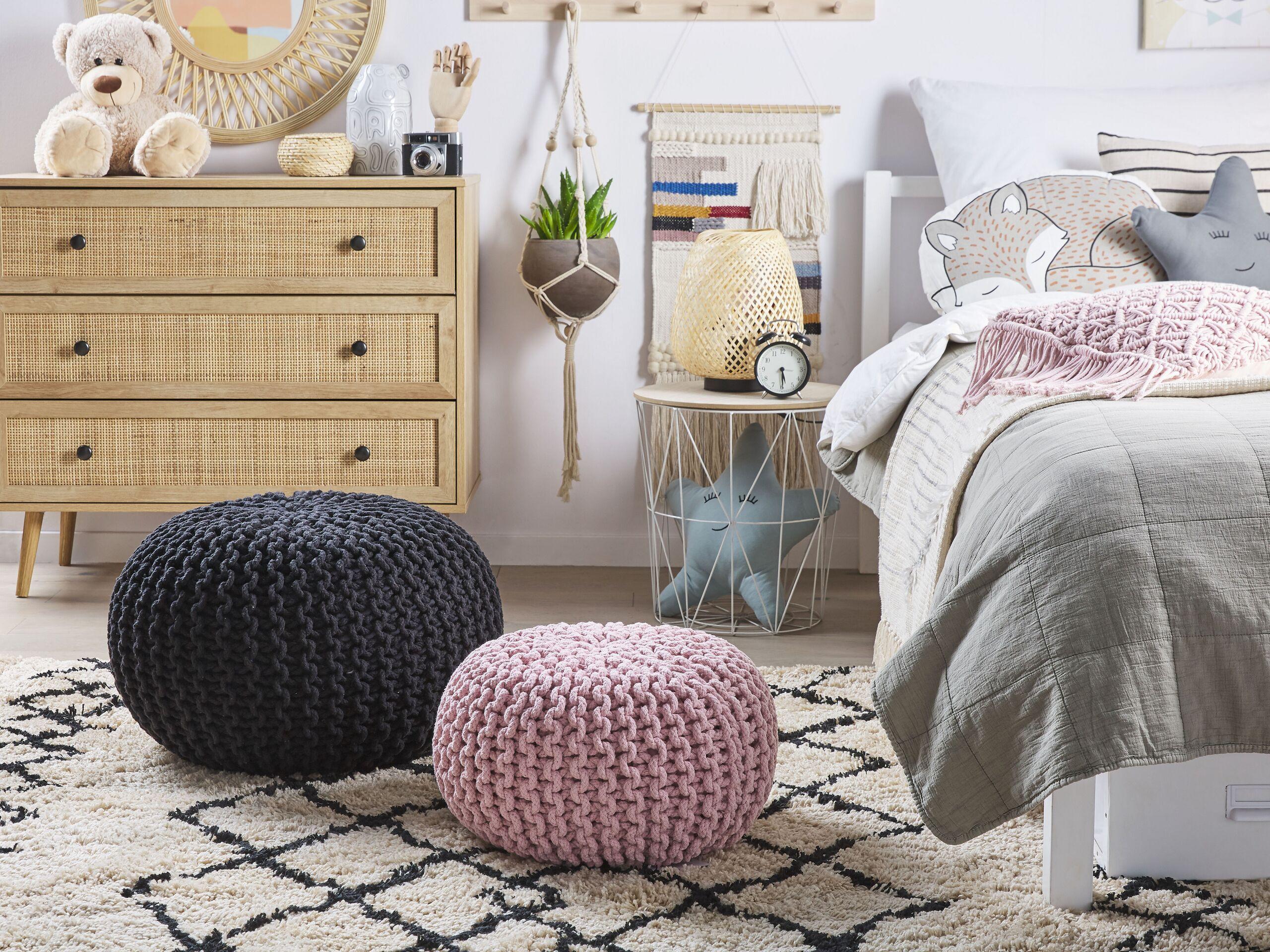 Beliani Pouf aus Baumwolle Boho CONRAD