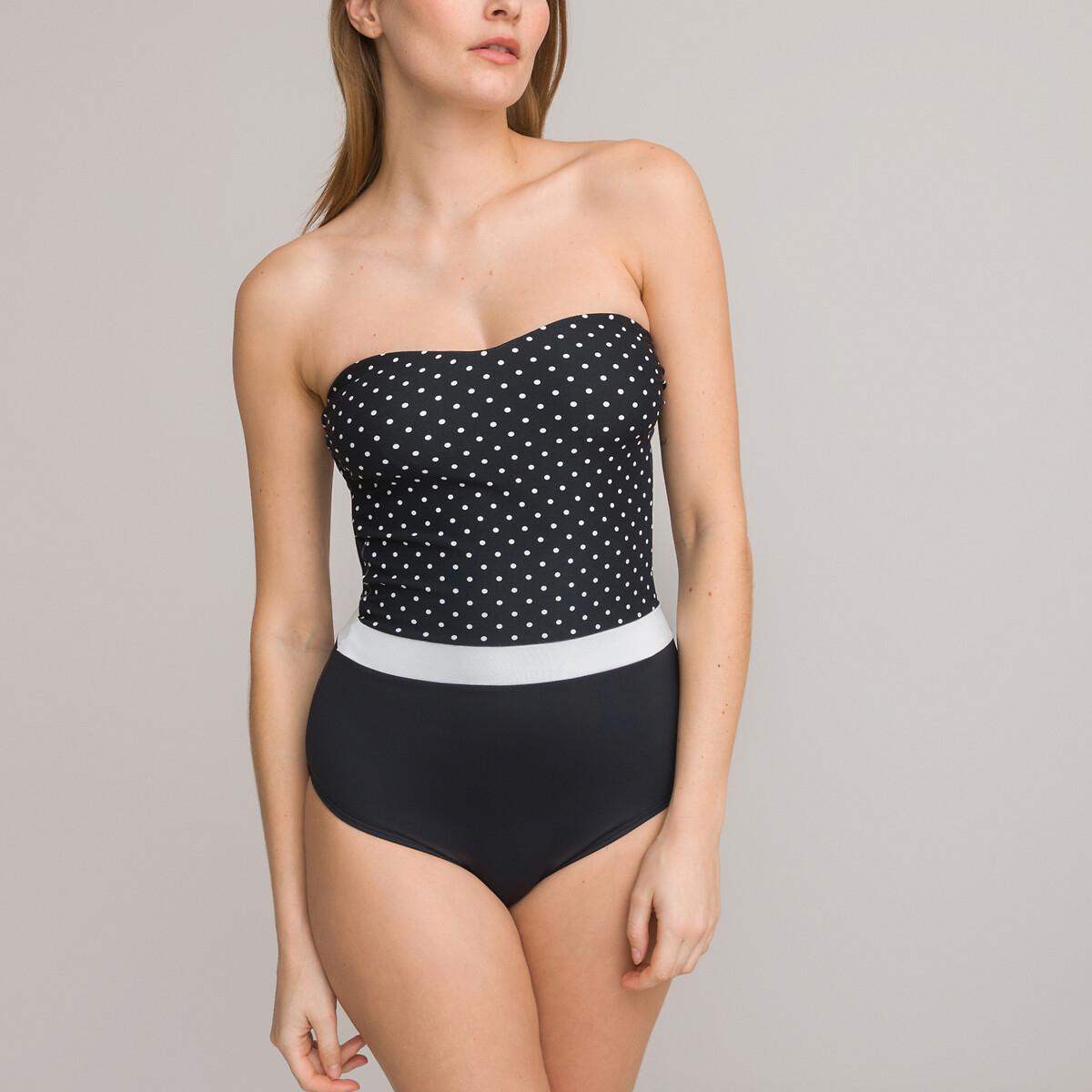 La Redoute Collections Bustier-Badeanzug mit Bauch-weg-Effekt