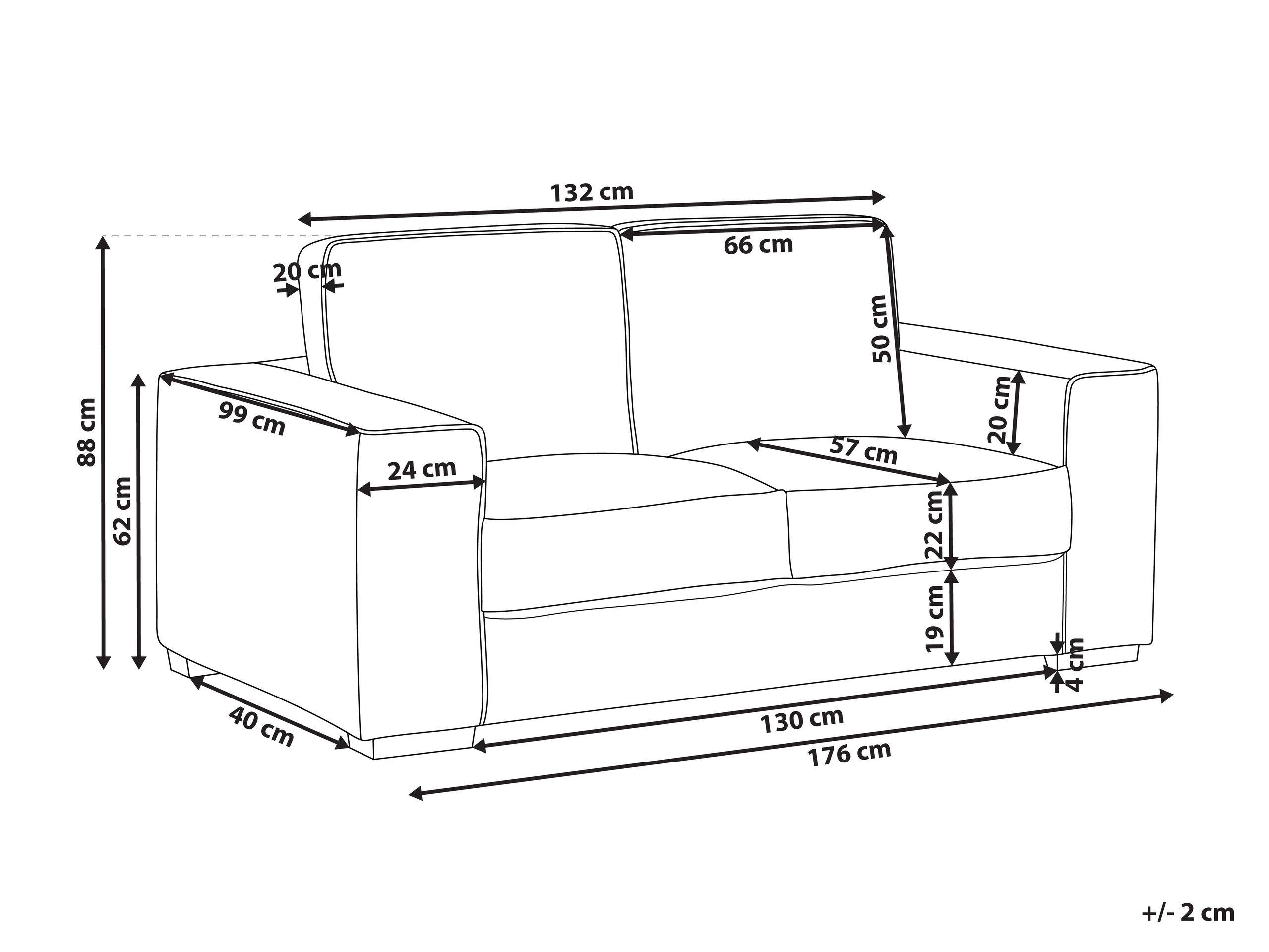Beliani 2 Sitzer Sofa aus Cord Landhausstil VIKRAN