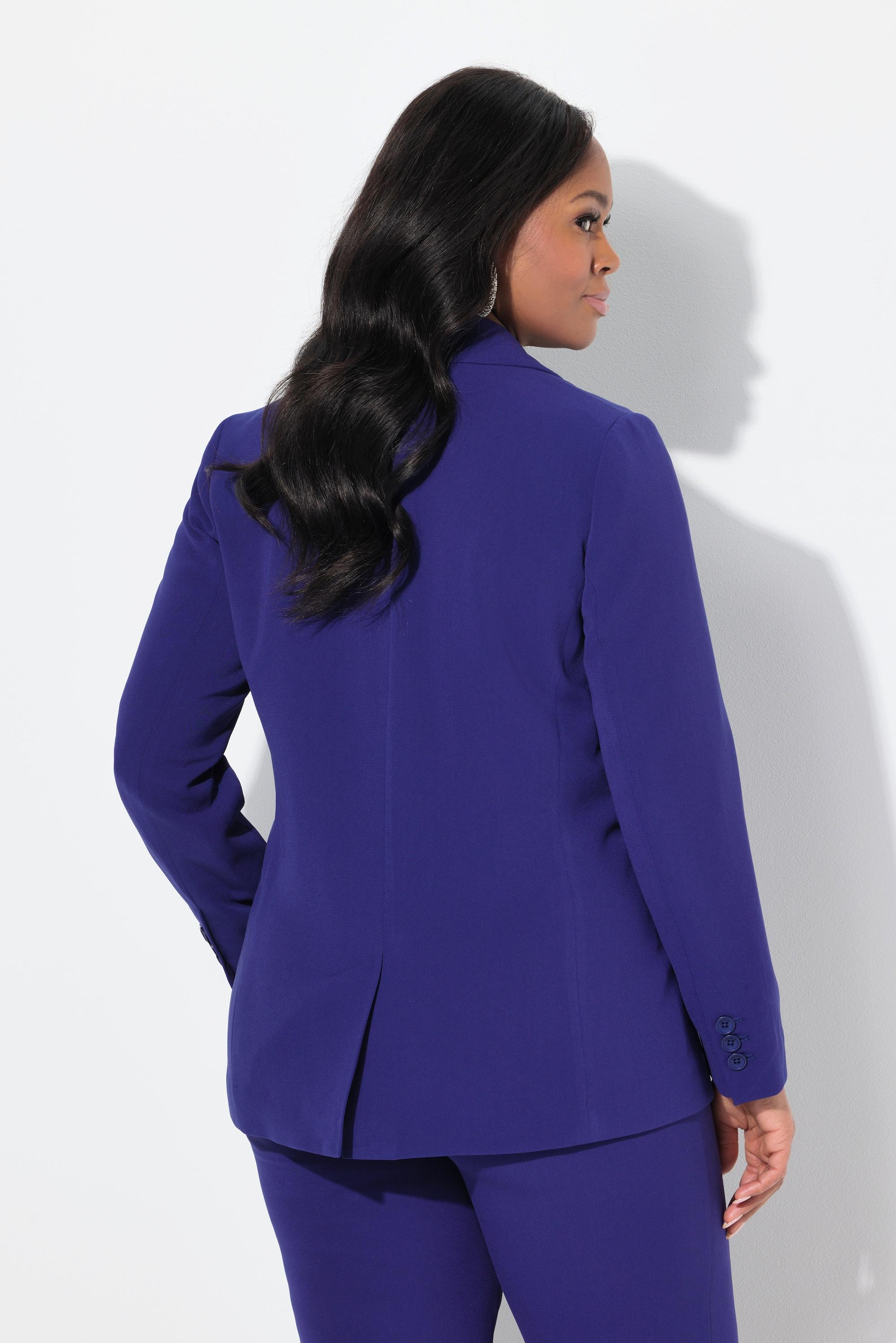 Ulla Popken Blazer, Acetat, Reverskragen, Knopfverschluss