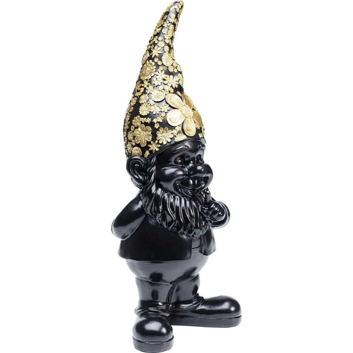 KARE Design Deko Figur Zwerg Standing Schwarz Gold 46cm