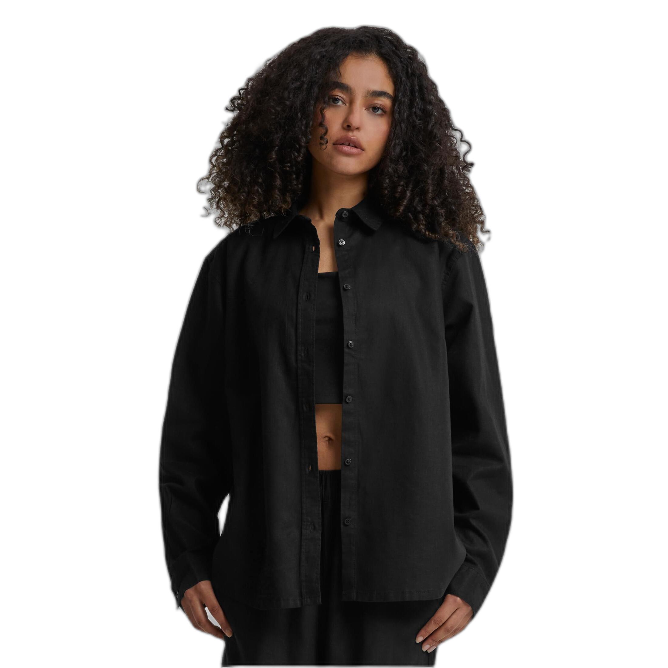 URBAN CLASSICS oversize leinenmix-hemd für damen