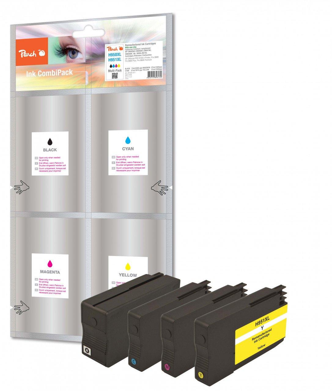 Peach Spar Pack Tintenpatronen kompatibel zu HP No. 950XL, No. 951XL