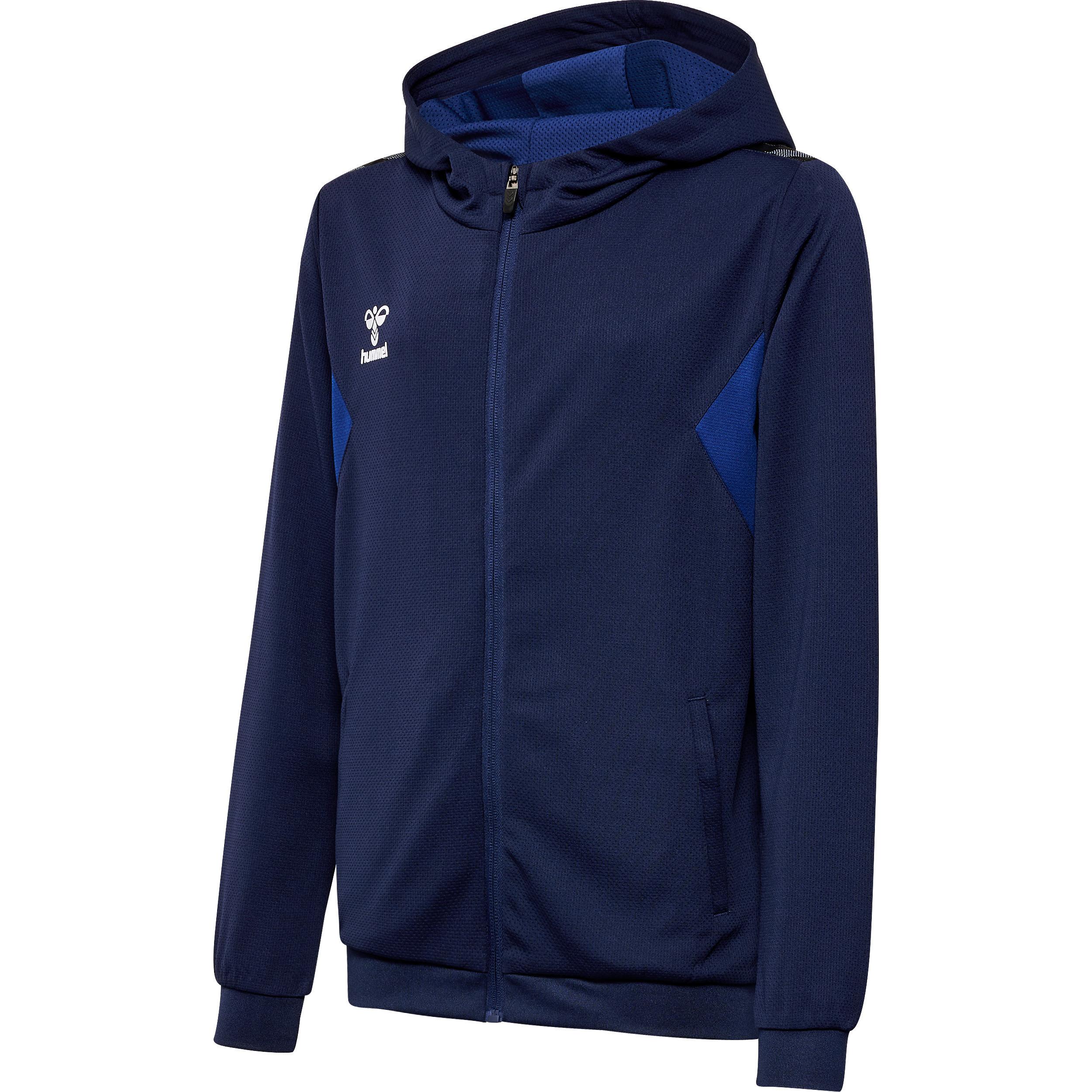 Hummel kinder-trainingsjacke mit kapuze und reißverschluss aus polyester authentic