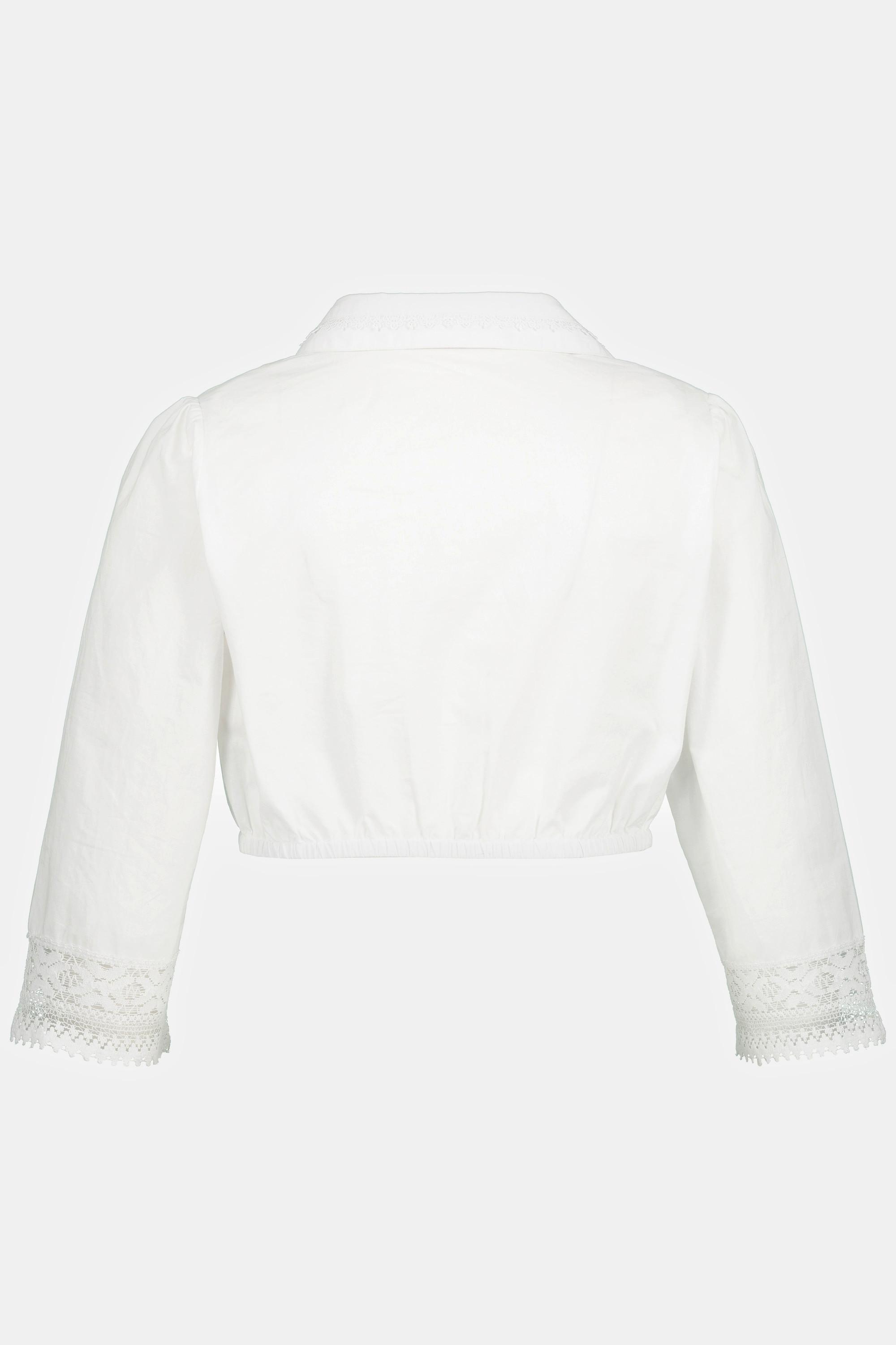 Ulla Popken Dirndlbluse Hemdkragen 3/4-Arm