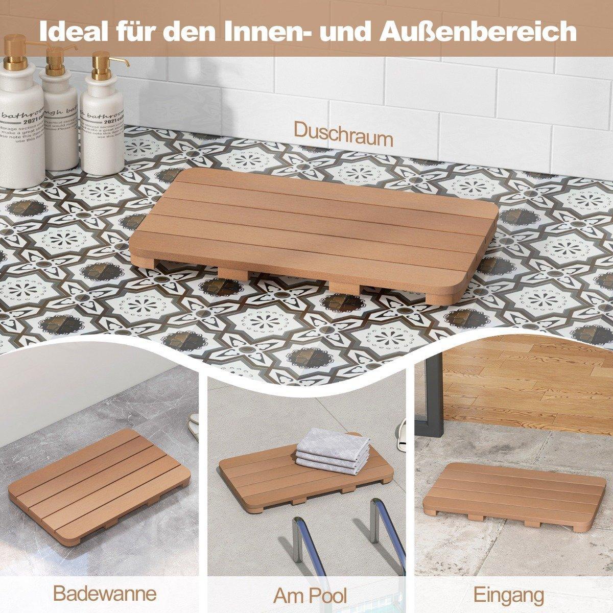 Northix Toilettenmatte aus Hips Holz-Design Badematte bis Belastbar Badvorleger Braun korrosionsbeständig rostfrei langlebig