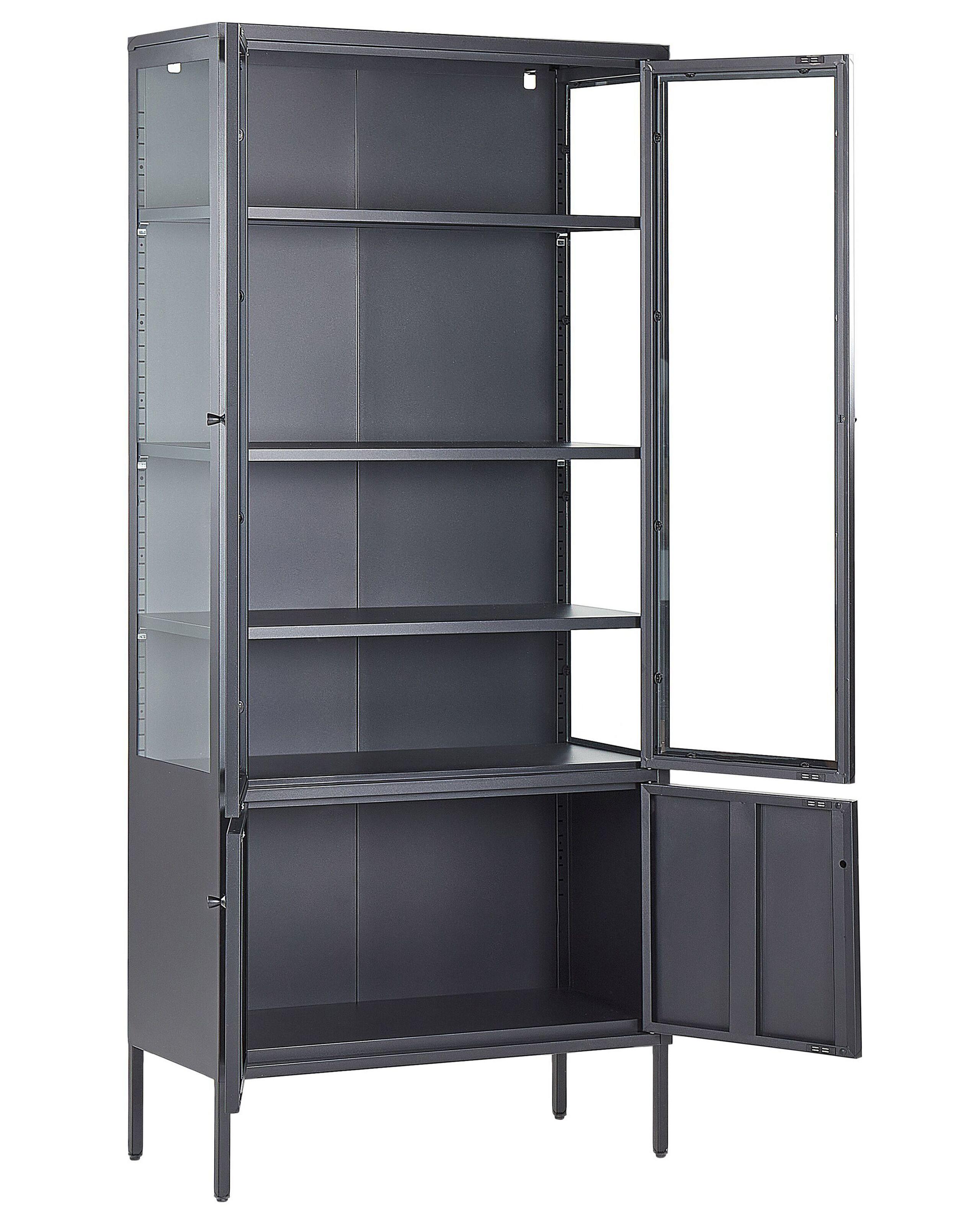 Beliani Vitrine mit Glastüren aus Stahl Modern OXTED