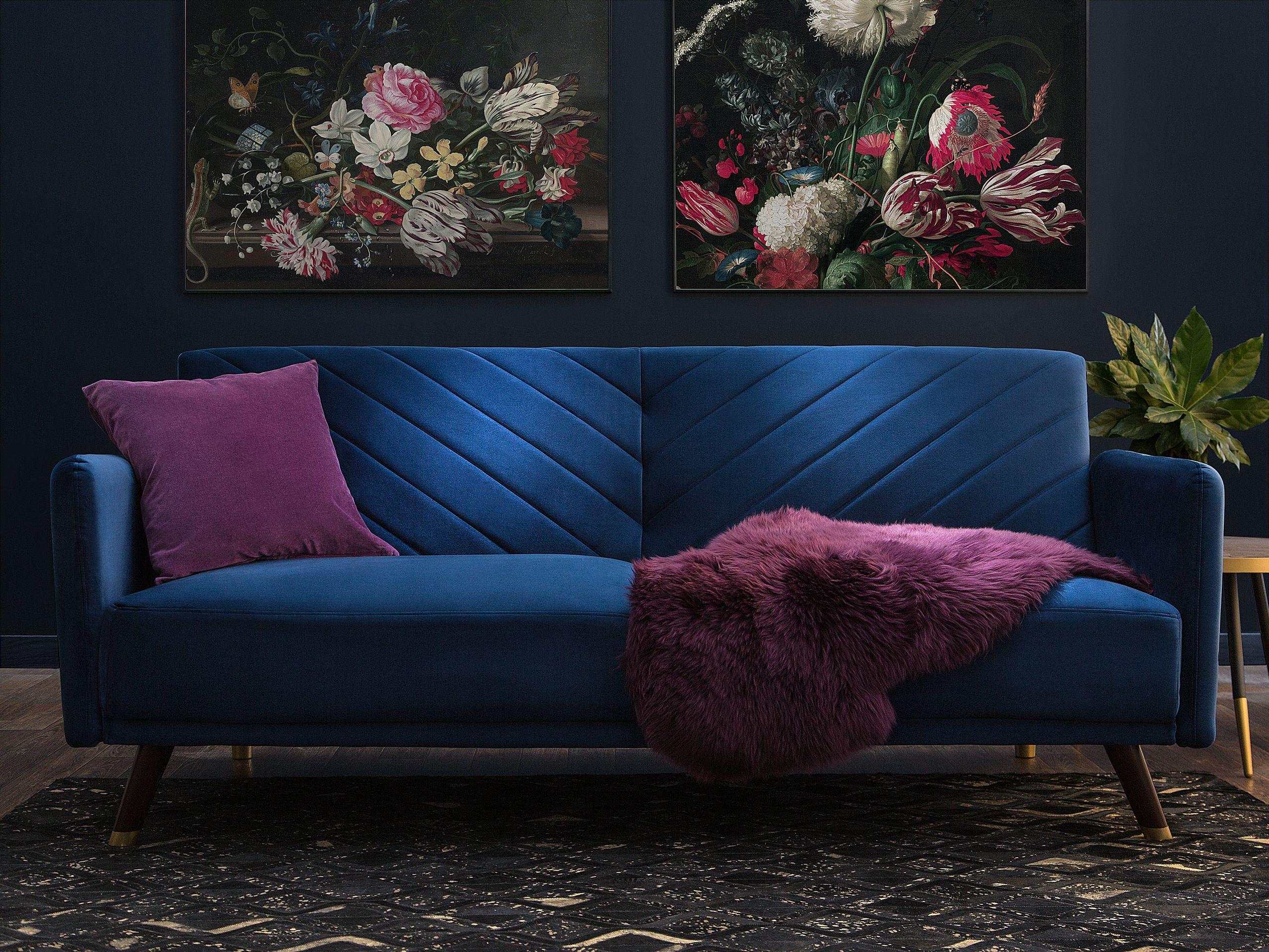 Beliani Schlafsofa aus Samtstoff Glamourös SENJA