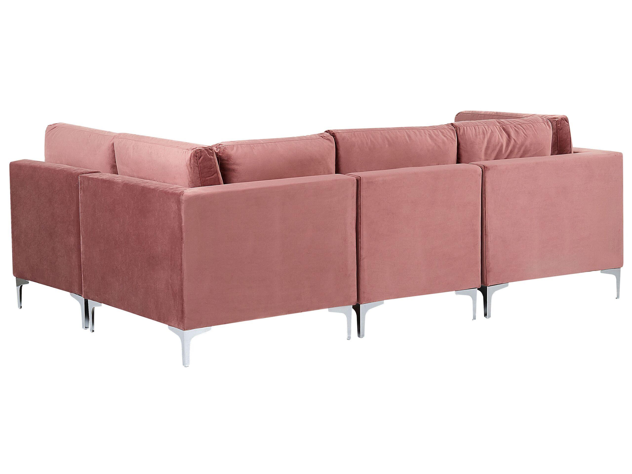 Beliani Ecksofa aus Samtstoff Modern EVJA