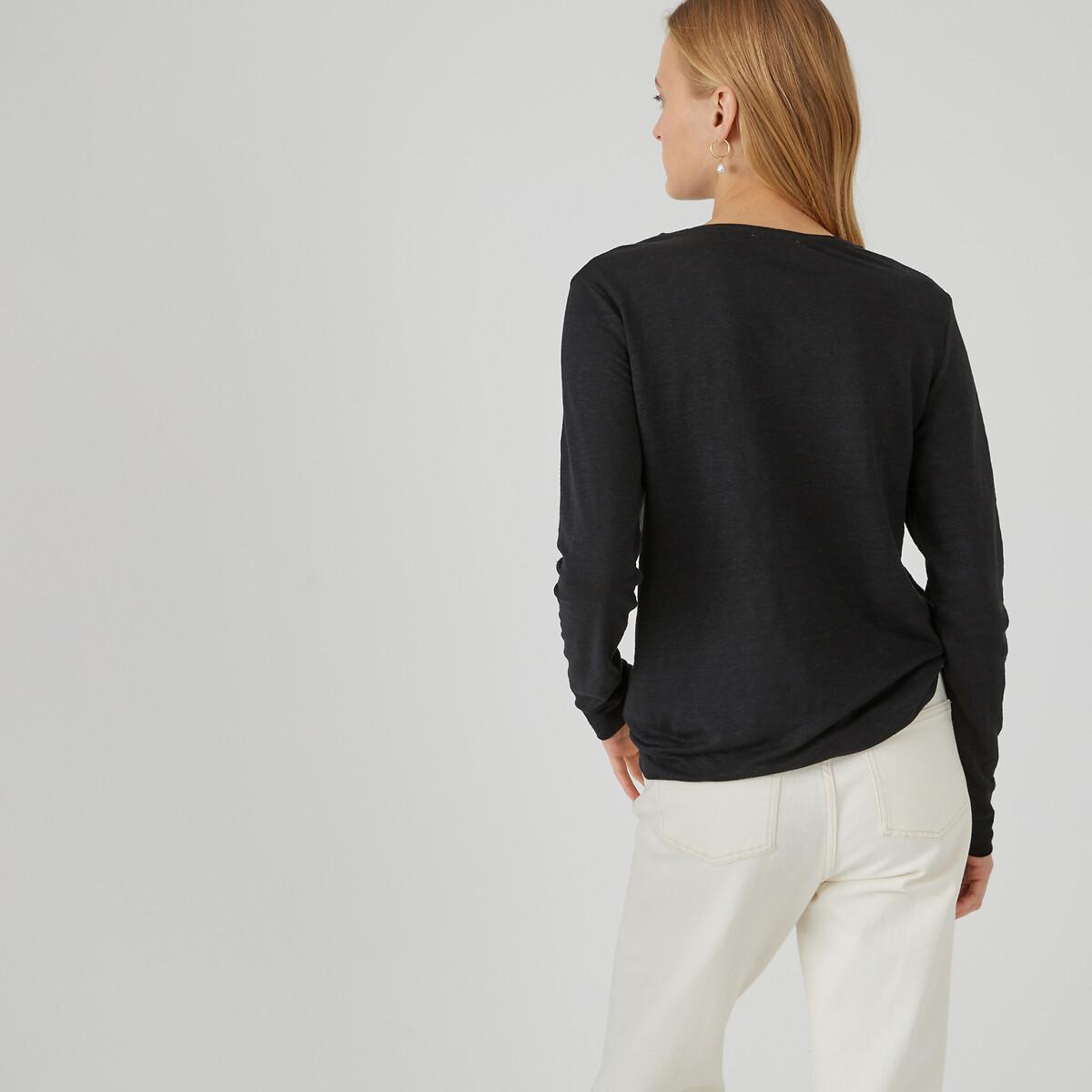 La Redoute Collections Langarmshirt mit Rundhalsausschnitt