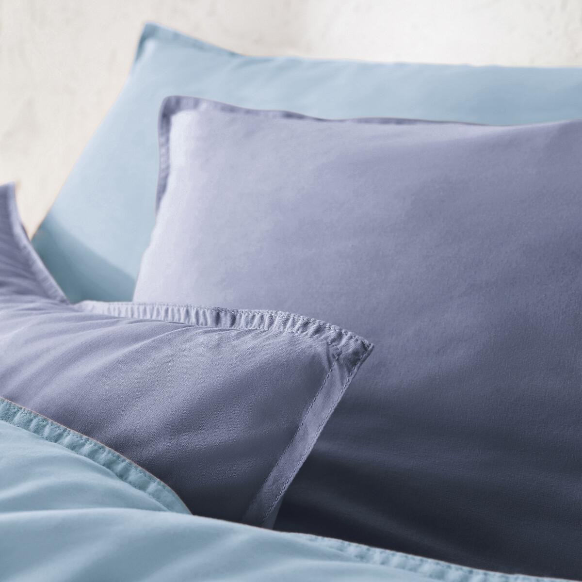 La Redoute Intérieurs Unifarbener Duvetbezug aus gewaschener Baumwolle Scenario