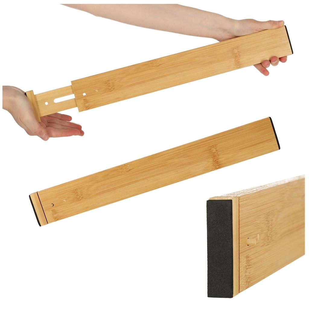 Pricenet Schubladen-Organizer, verstellbarer Bambus-Trenner, 56 x 6 x 1,5 cm, 1 Stück