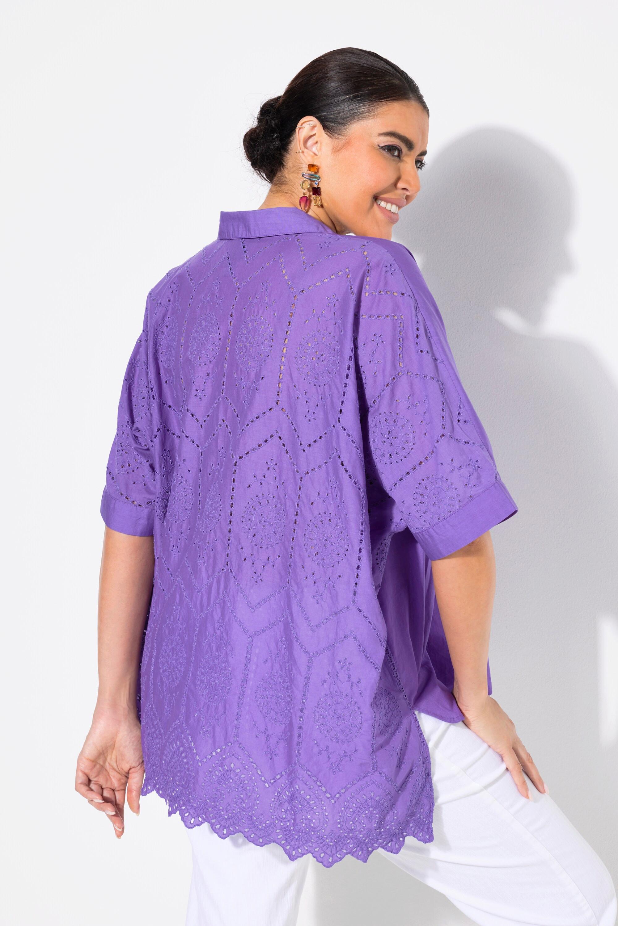 Ulla Popken Bluse, Lochstickerei