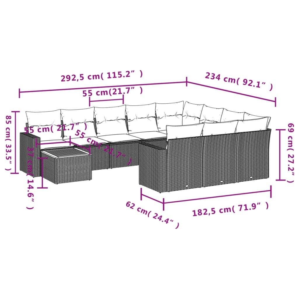 VidaXL Garten sofagarnitur poly-rattan