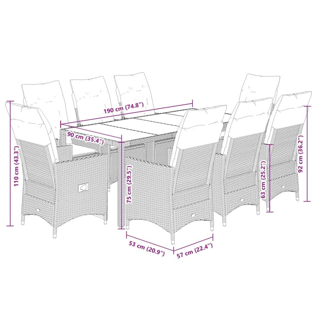VidaXL Garten essgruppe poly-rattan