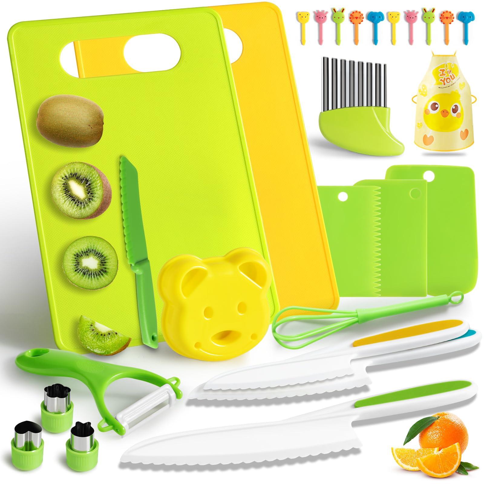 Activity-board Kindermesser 27-teiliges Kindersicherheits-Kochmesserset zum Schneiden und Kochen von Obst und Gemüse